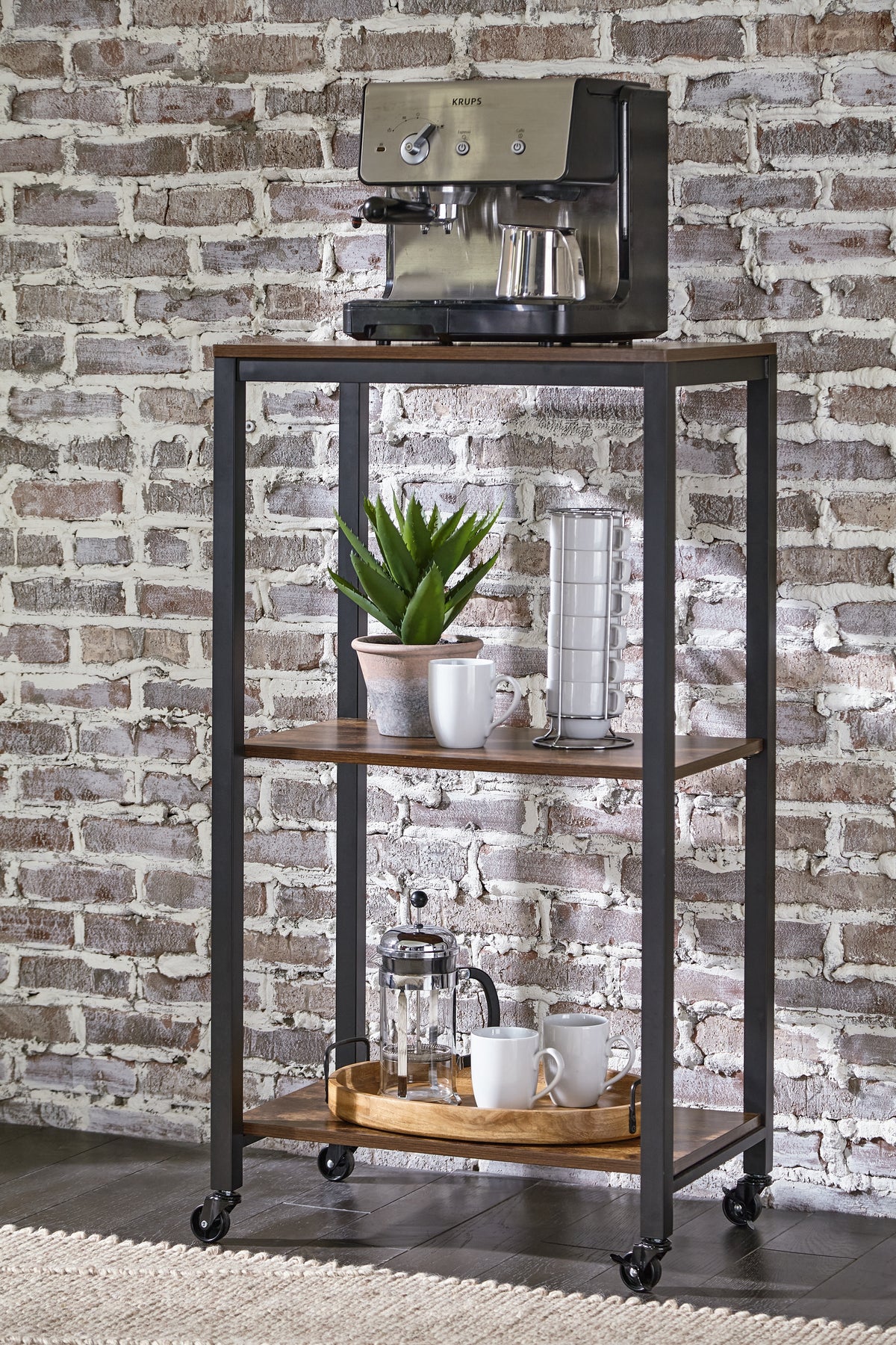 Leasing Furniture - Ashley Furniture - Bevinfield Bar Cart - Bar Cart / Brown/Black - A4000394