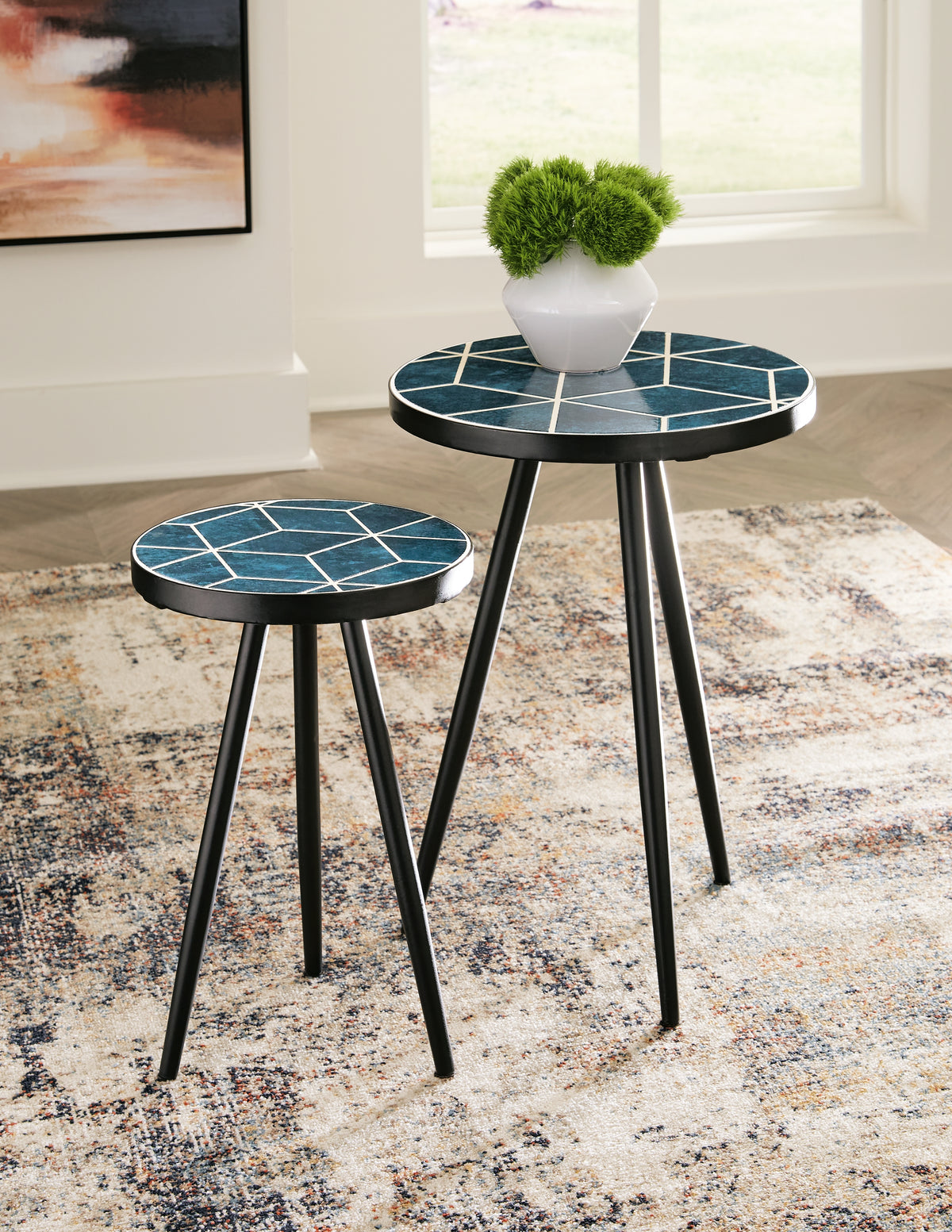 Leasing Furniture - Ashley Furniture - Clairbelle Accent Table (Set of 2) - Accent Table (Set of 2) / Teal - A4000523