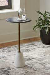 Leasing Furniture - Ashley Furniture - Caramont Accent Table - Accent Table / Black/White/Gold Finish - A4000540