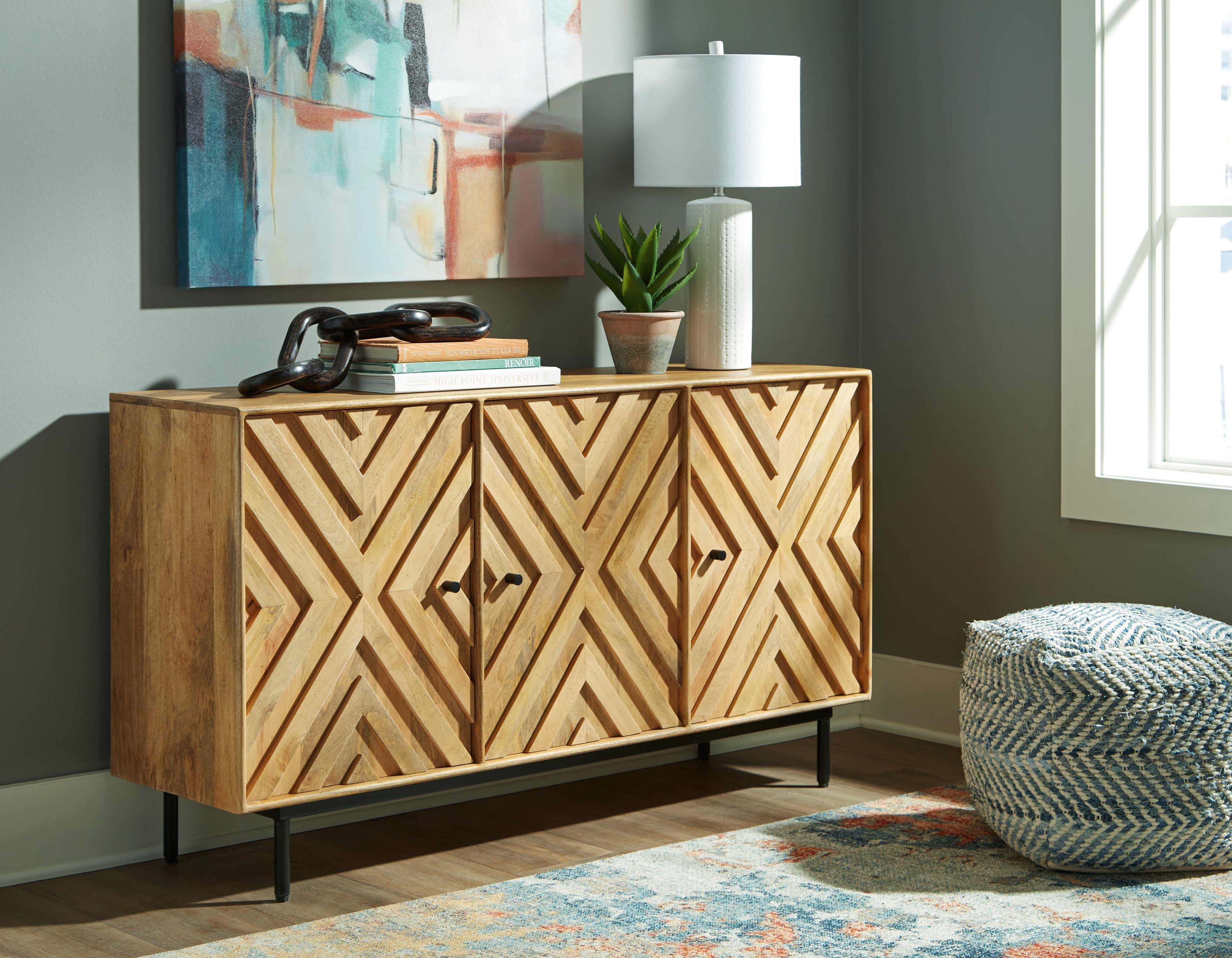 Leasing Furniture - Ashley Furniture - Cadewick Accent Cabinet - Accent Cabinet / Natural - A4000570