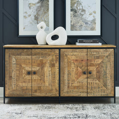 Leasing Furniture - Ashley Furniture - Camney Accent Cabinet - Accent Cabinet / Brown/Black - A4000581