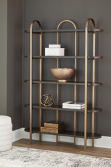 Leasing Furniture - Ashley Furniture - Brentmour Bookcase - Bookcase / Brown/Gold Finish - A4000589