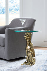 Leasing Furniture - Ashley Furniture - Vallain Accent Table - Accent Table / Antique Gold Finish - A4000605
