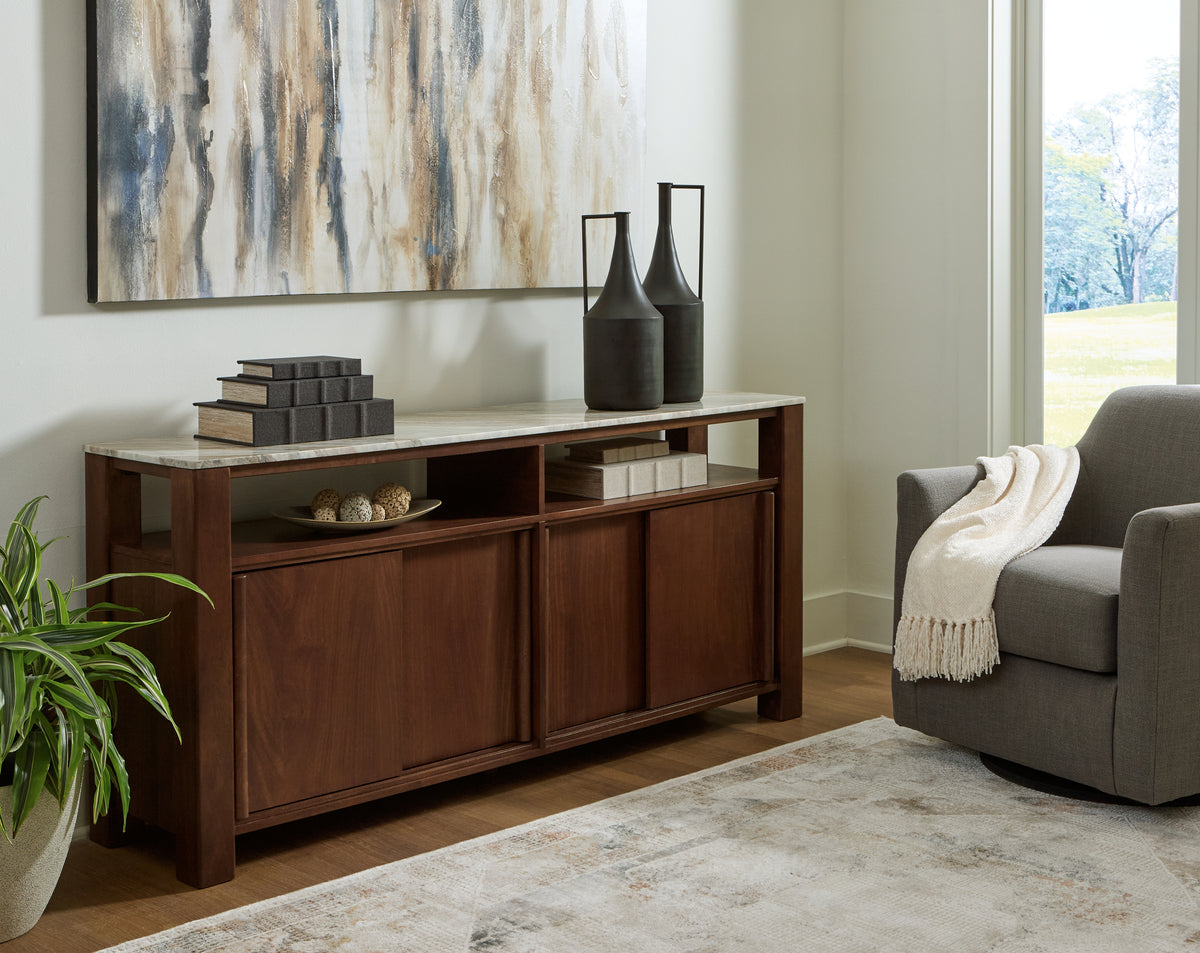 Leasing Furniture - Ashley Furniture - Tobinville Accent Cabinet - Accent Cabinet / Dark Brown - A4000673