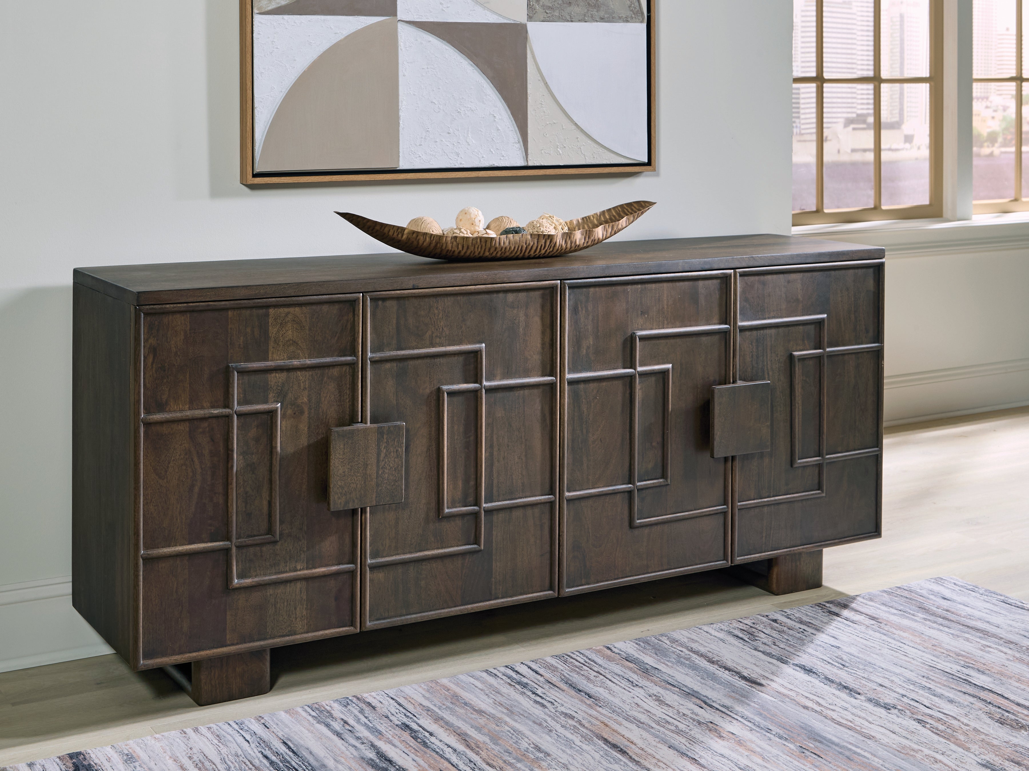Leasing Furniture - Ashley Furniture - Cato Accent Cabinet - Accent Cabinet / Dark Brown - A4000682