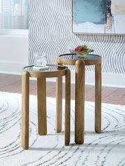 Leasing Furniture - Ashley Furniture - Jossor Accent Table (Set of 2) - Accent Table Set (Set of 2) / Light Brown - A4000726