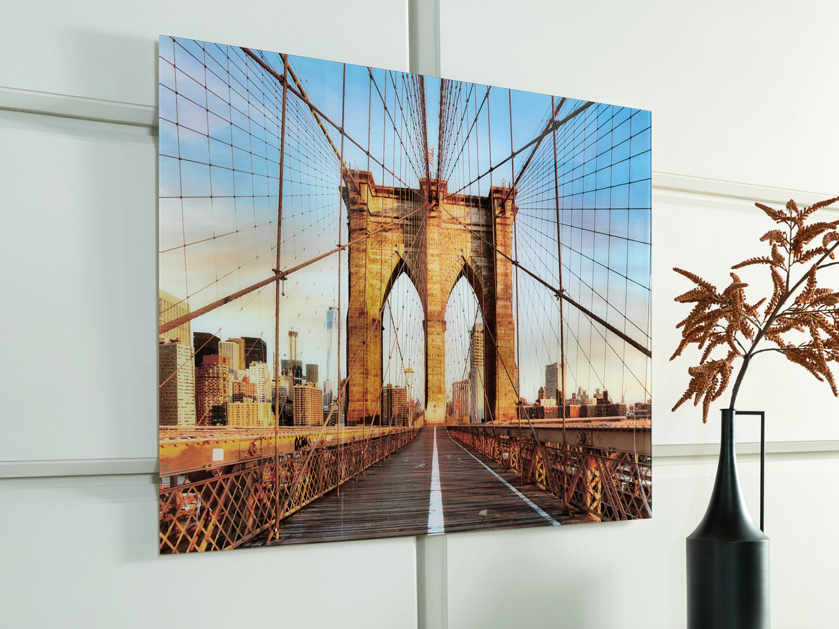 Leasing Furniture - Ashley Furniture - Shayward Wall Decor - Wall Art / Blue/Amber - A8000435