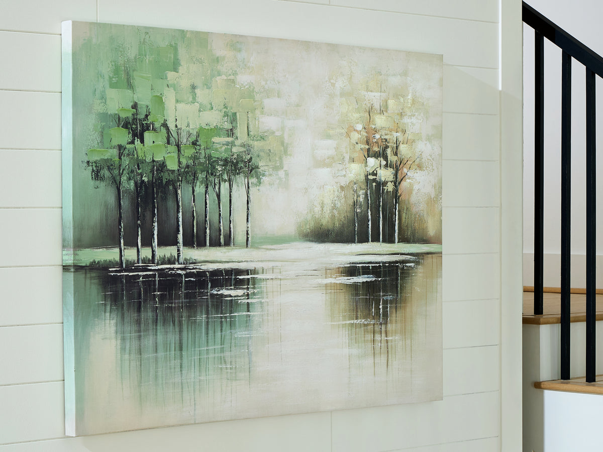 Leasing Furniture - Ashley Furniture - Garlenridge Wall Decor - Wall Art / Green/Tan/White - A8000470