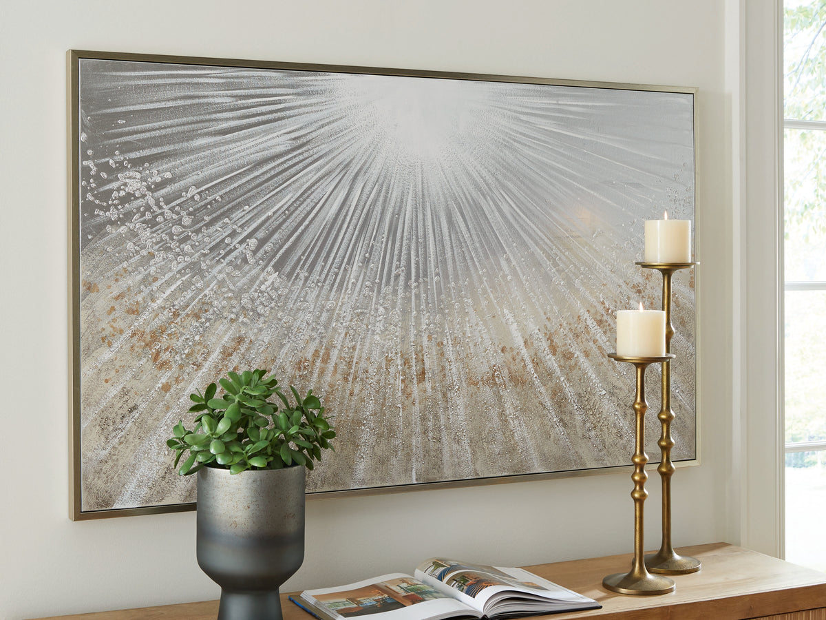 Leasing Furniture - Ashley Furniture - Waldard Wall Decor - Wall Art / Gray/Taupe/White - A8000501