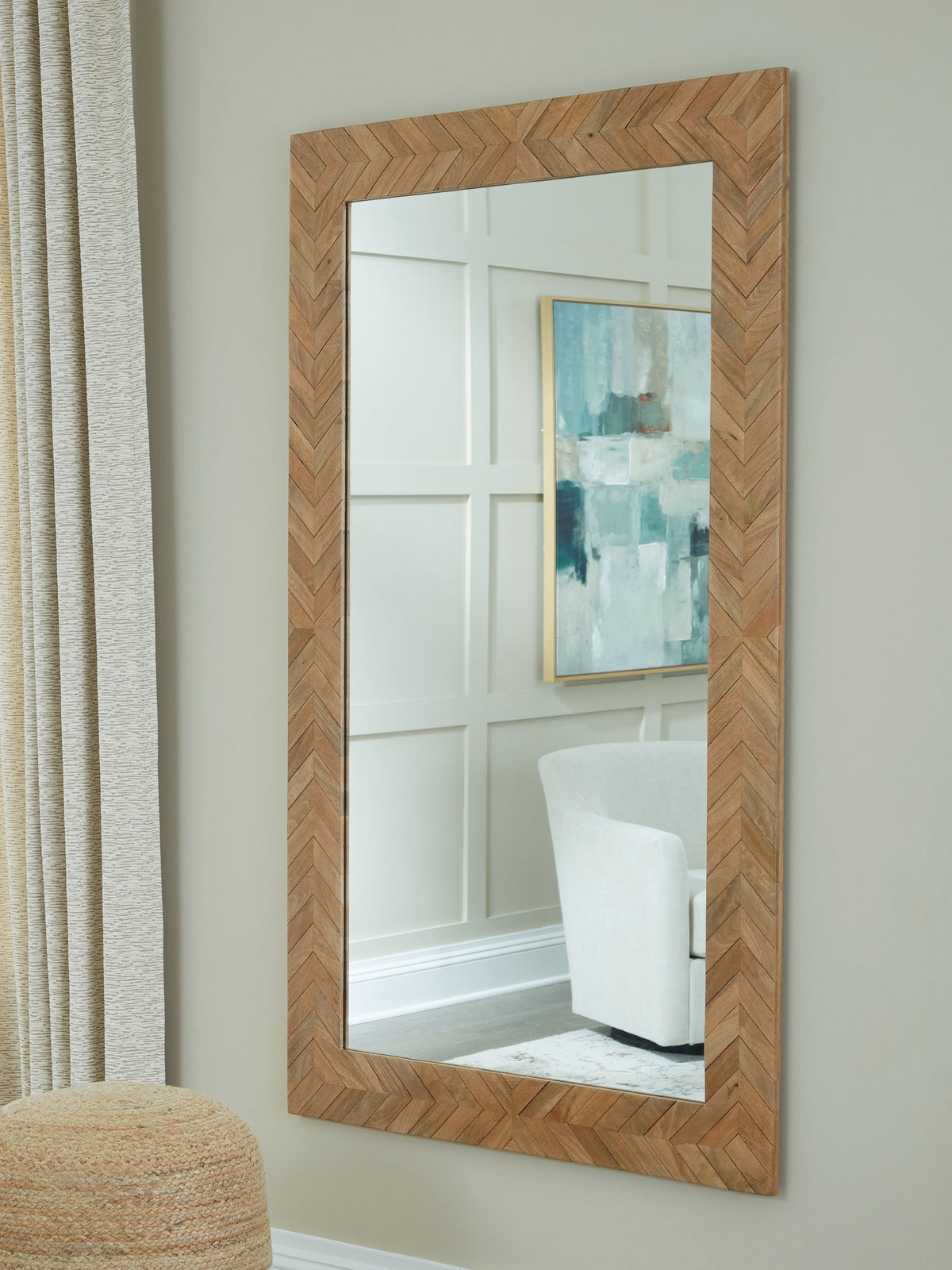 Leasing Furniture - Ashley Furniture - Waylane Mirror - Floor Mirror / Brown - A8010347