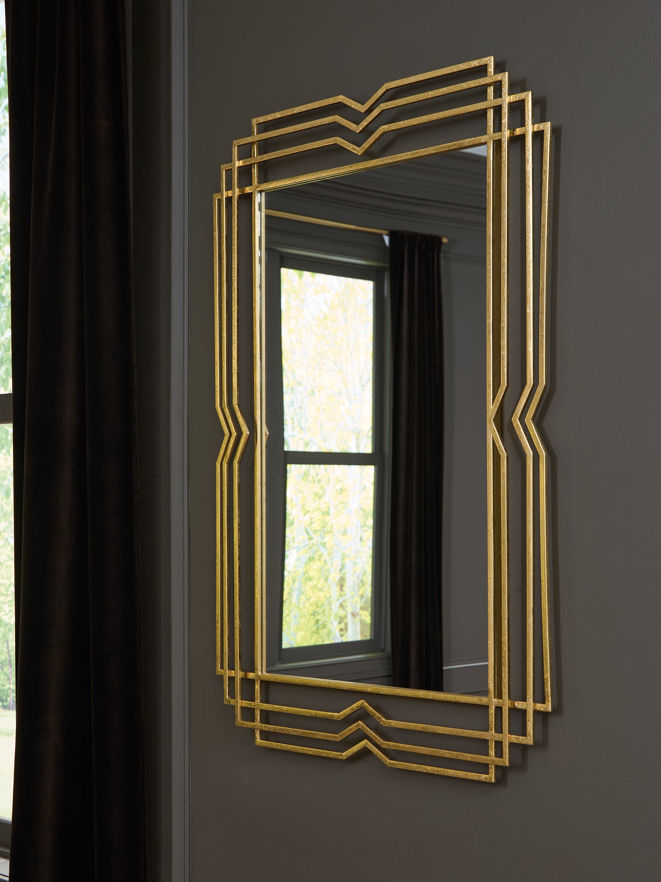 Leasing Furniture - Ashley Furniture - Claybrook Mirror - Accent Mirror / Gold Finish - A8010349