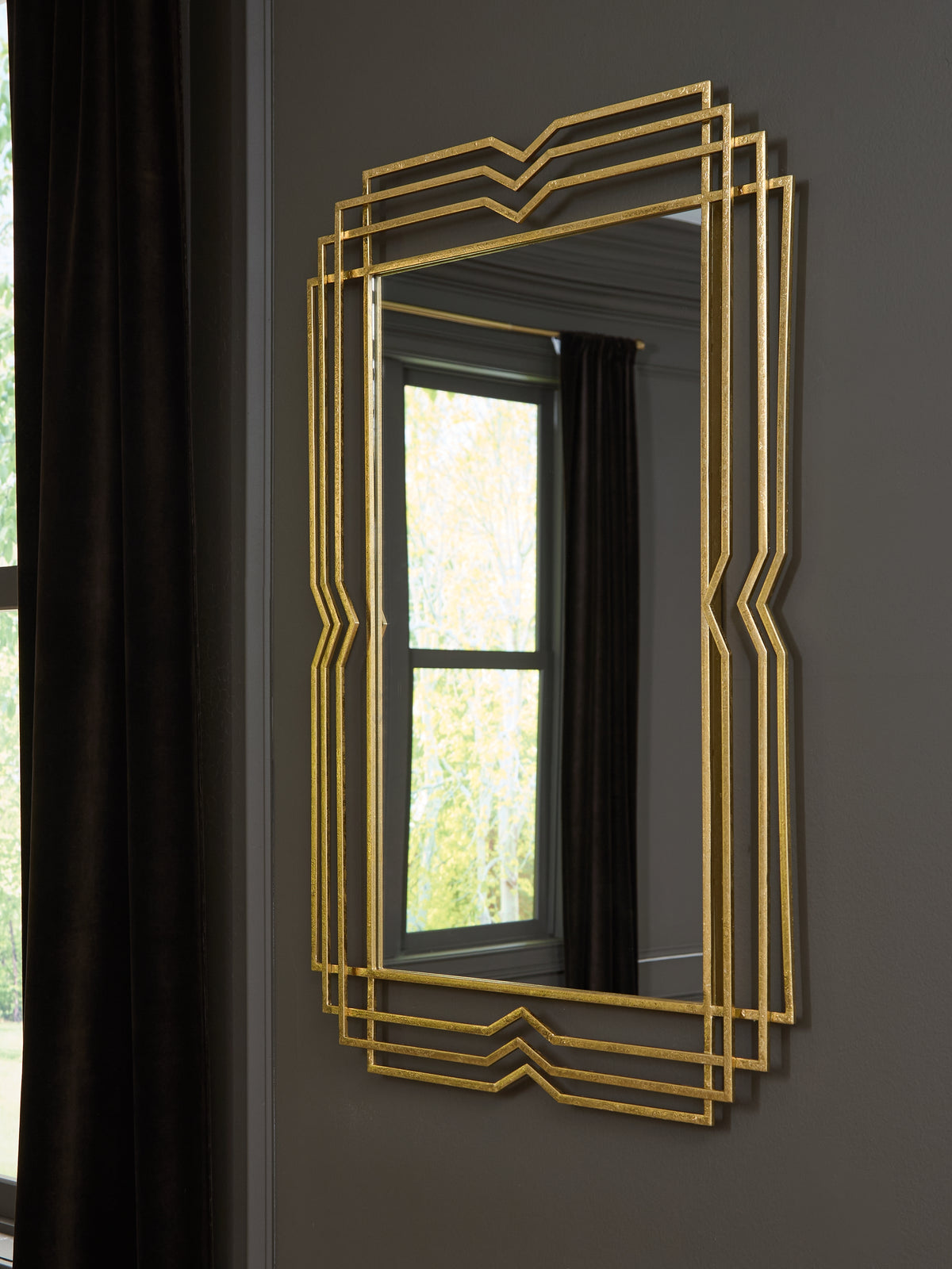 Leasing Furniture - Ashley Furniture - Claybrook Mirror - Accent Mirror / Gold Finish - A8010349