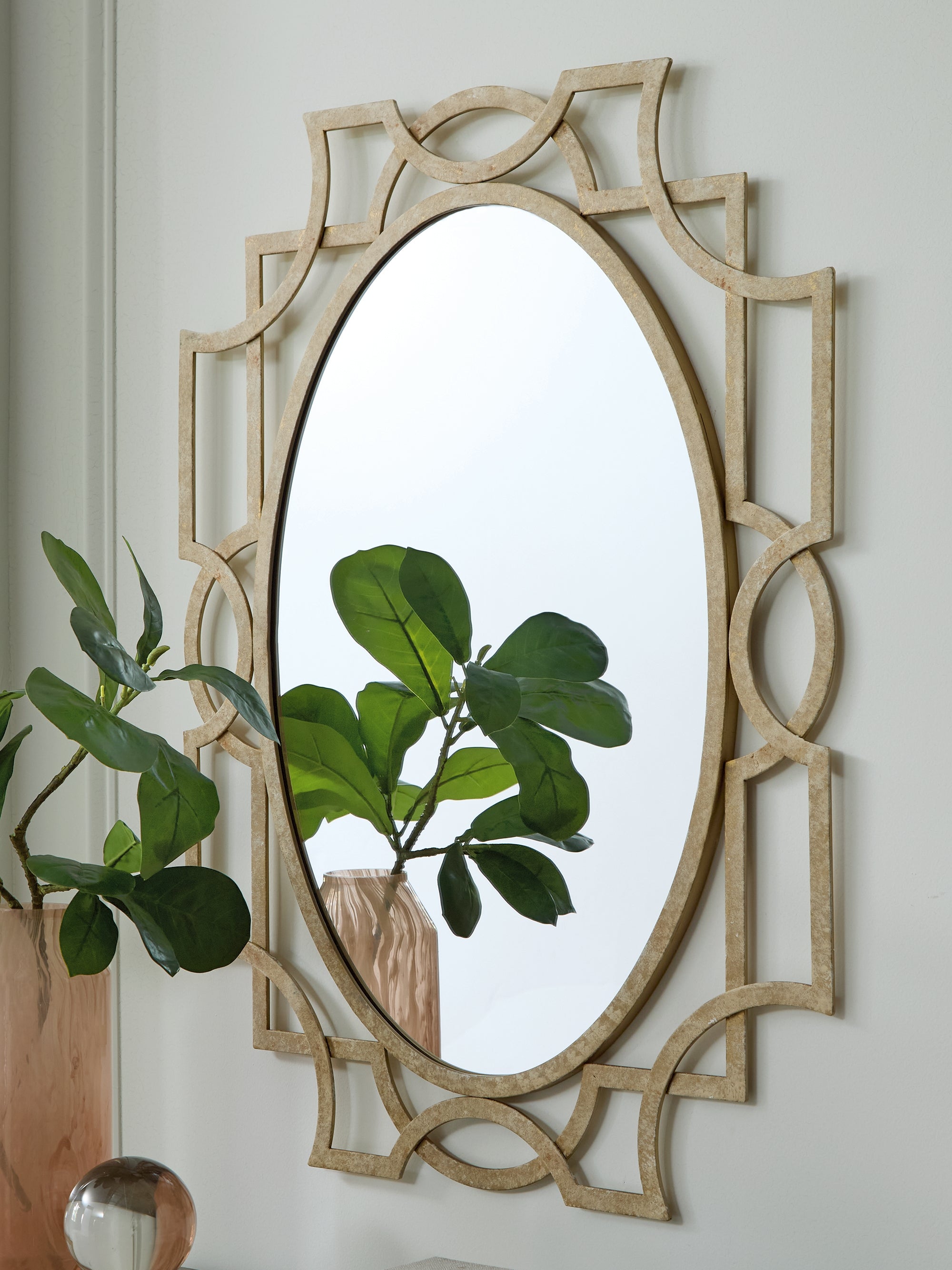 Leasing Furniture - Ashley Furniture - Fulkmore Mirror - Accent Mirror / Antique Gold Finish - A8010350