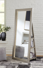 Leasing Furniture - Ashley Furniture - Evesen Mirror - Floor Standing Mirror/Storage / Black - A8010384