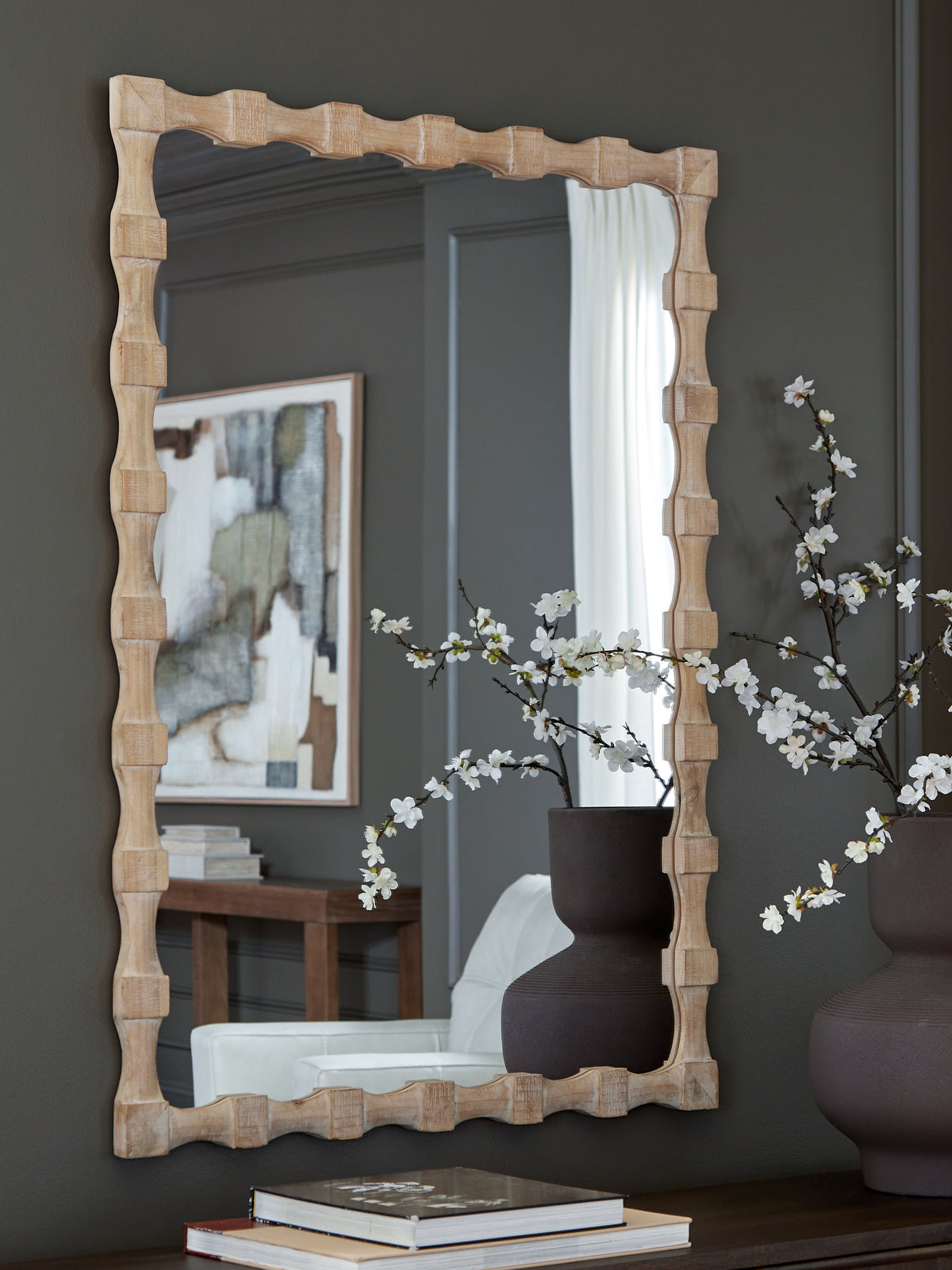 Leasing Furniture - Ashley Furniture - Acelmore Mirror - Accent Mirror / Light Brown - A8010420