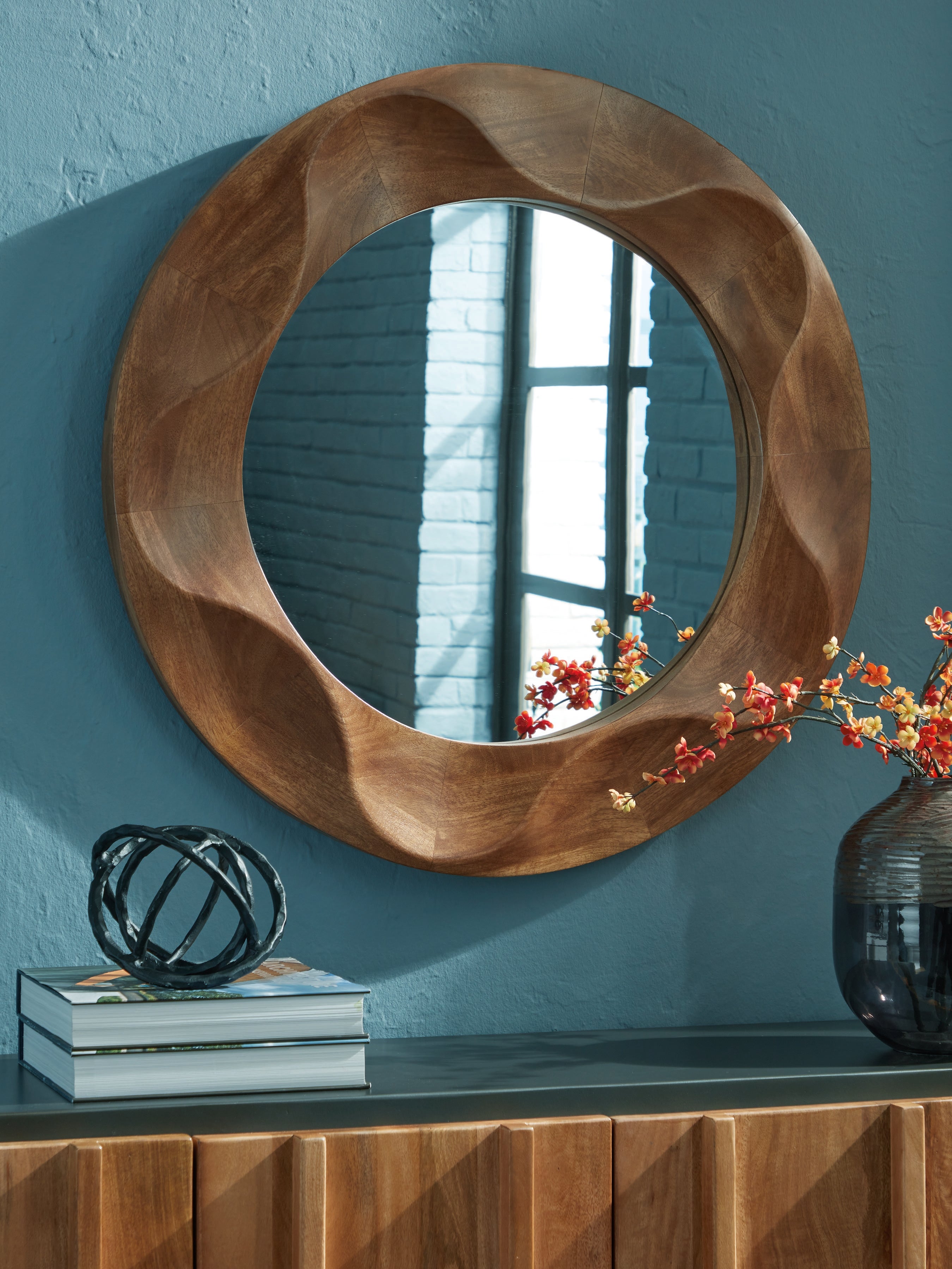 Leasing Furniture - Ashley Furniture - Aajon Mirror - Accent Mirror / Brown - A8010427
