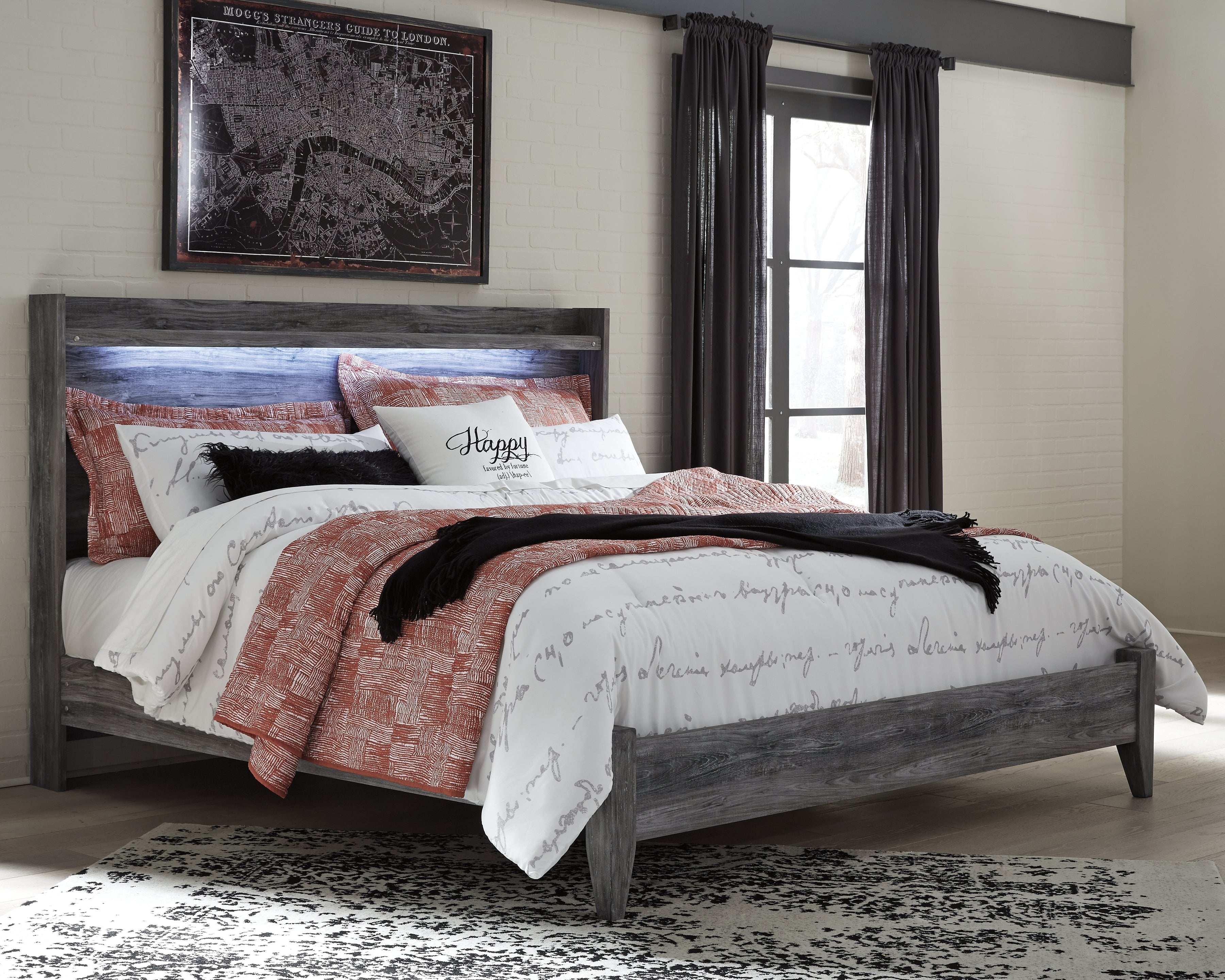 Leasing Furniture - Ashley Furniture - Baystorm Bedroom - King Panel Bed / Gray - B221B11
