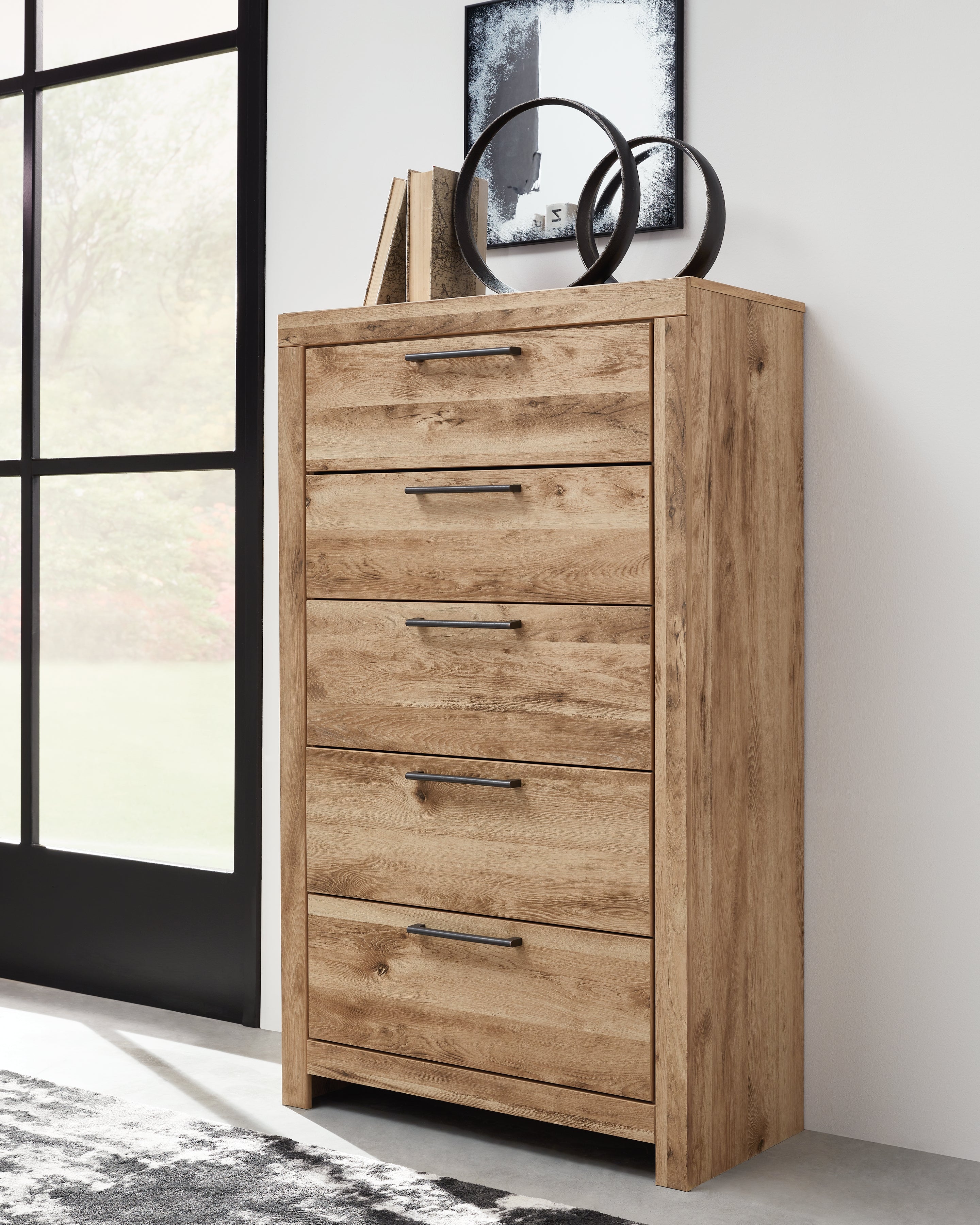 Leasing Furniture - Ashley Furniture - Hyanna Bedroom - Five Drawer Chest / Tan Brown - B1050-46