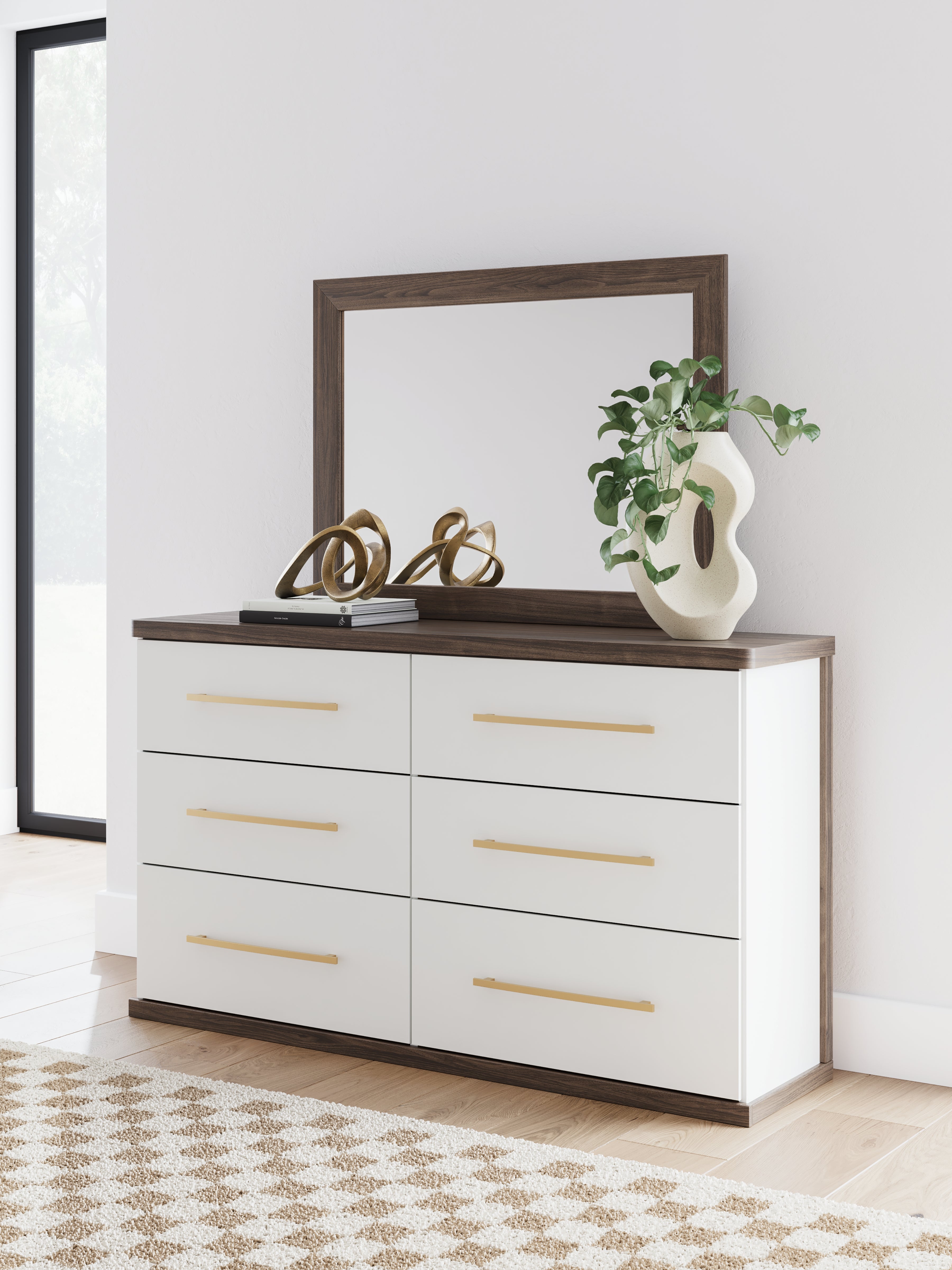 Leasing Furniture - Ashley Furniture - Kendanport Bedroom - Dresser and Mirror / Brown - PCB1108B1