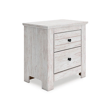 Leasing Furniture - Ashley Furniture - Makidern Bedroom - Two Drawer Night Stand / Whitewash - PCB1171-92