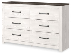 Leasing Furniture - Ashley Furniture - Gerridan Bedroom - Six Drawer Dresser / White/Gray - B1190-31