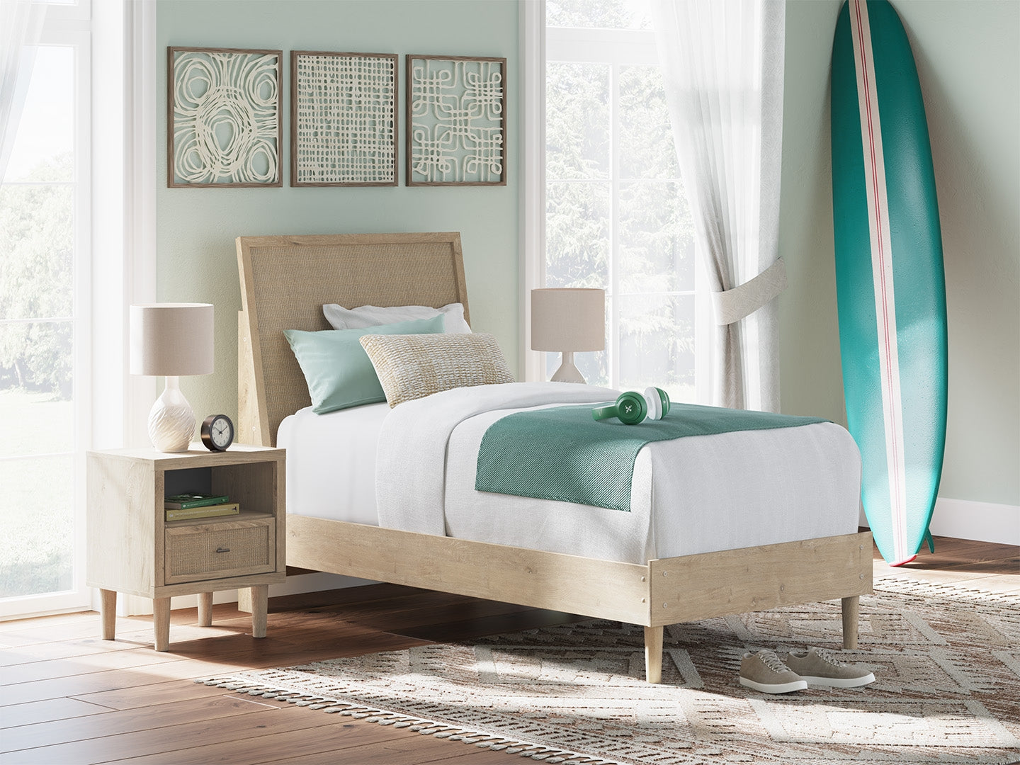 Leasing Furniture - Ashley Furniture - Cielden Bedroom - Twin Panel Bed / Two-tone - B1199B18