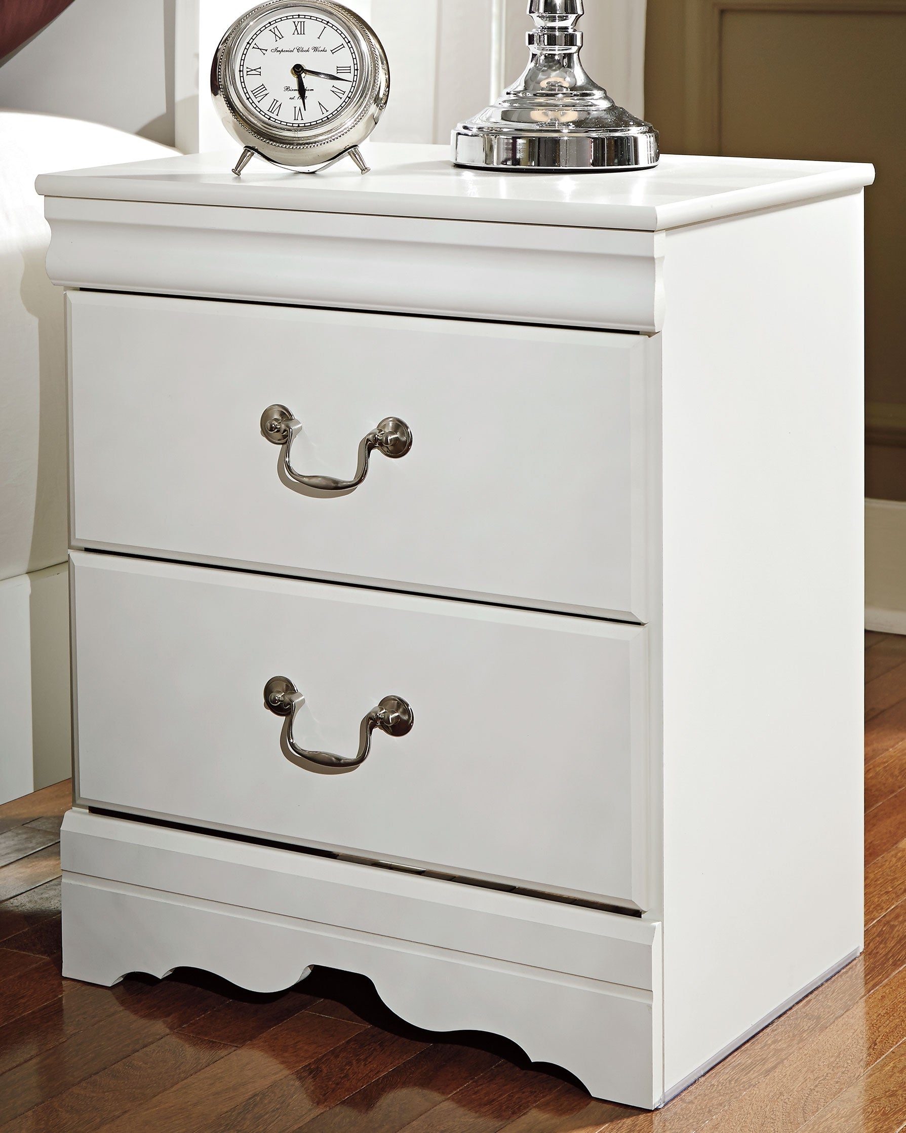 Leasing Furniture - Ashley Furniture - Anarasia Bedroom - Two Drawer Night Stand / White - B129-92