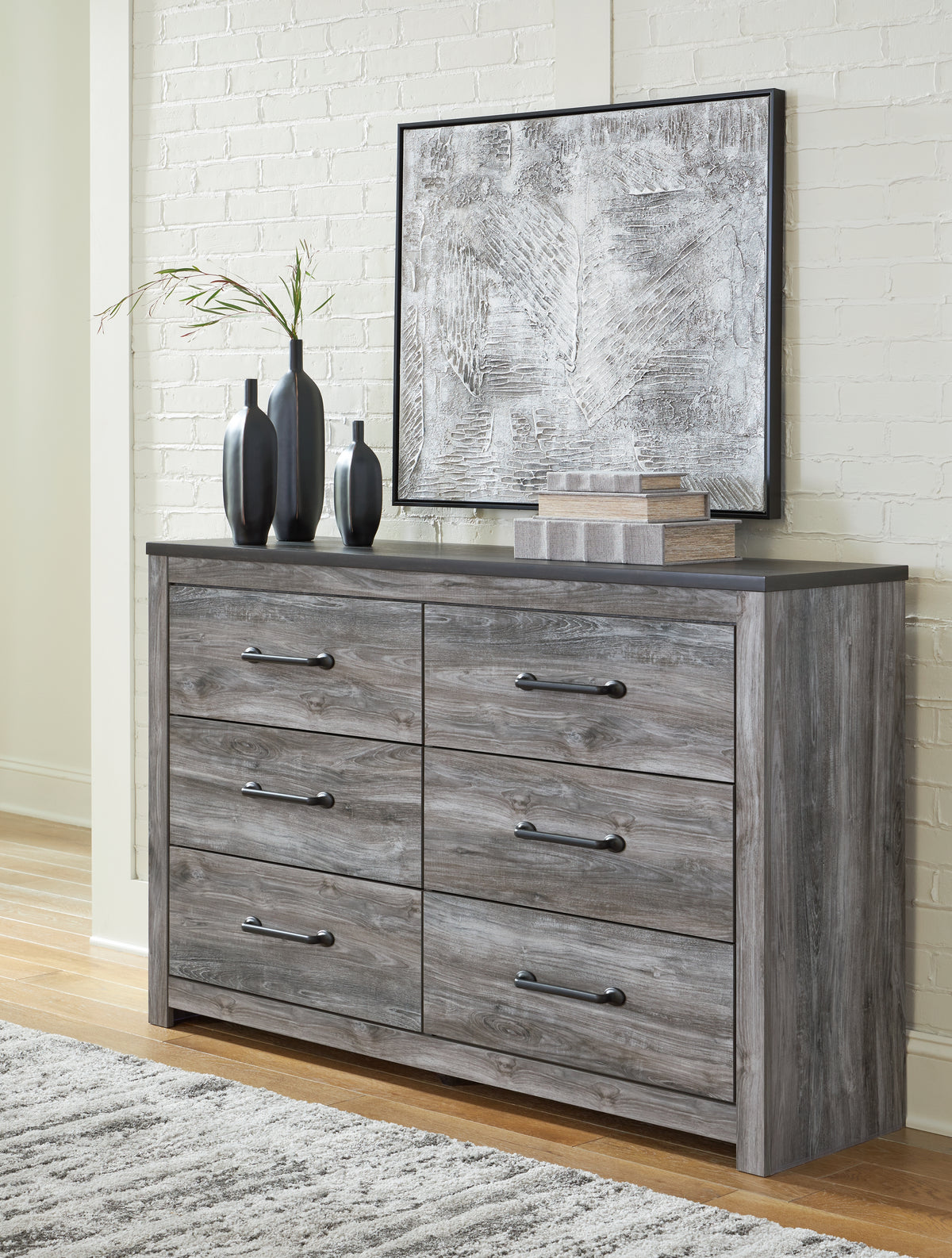 Leasing Furniture - Ashley Furniture - Bronyan Bedroom - Six Drawer Dresser / Dark Gray - B1290-31