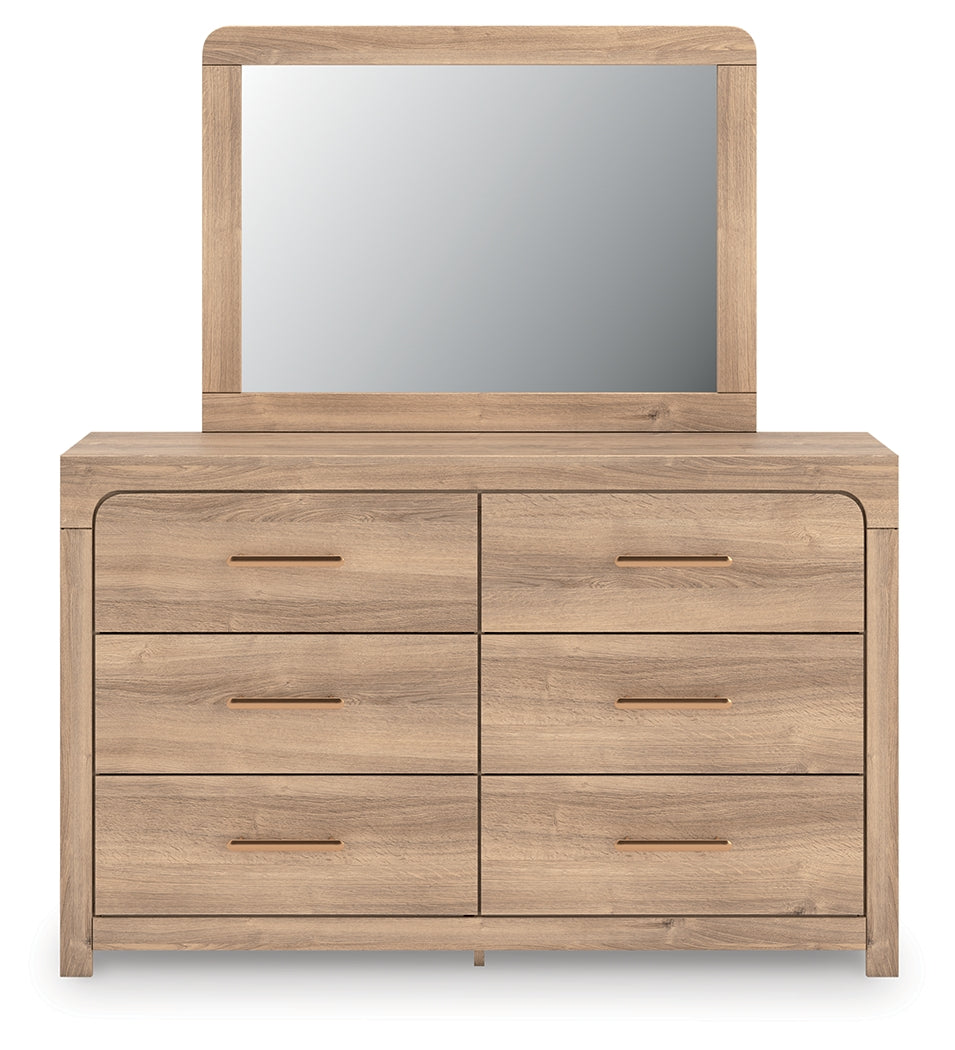 Leasing Furniture - Ashley Furniture - Kinlanni Bedroom - Dresser and Mirror / Tan - PCB1360B1