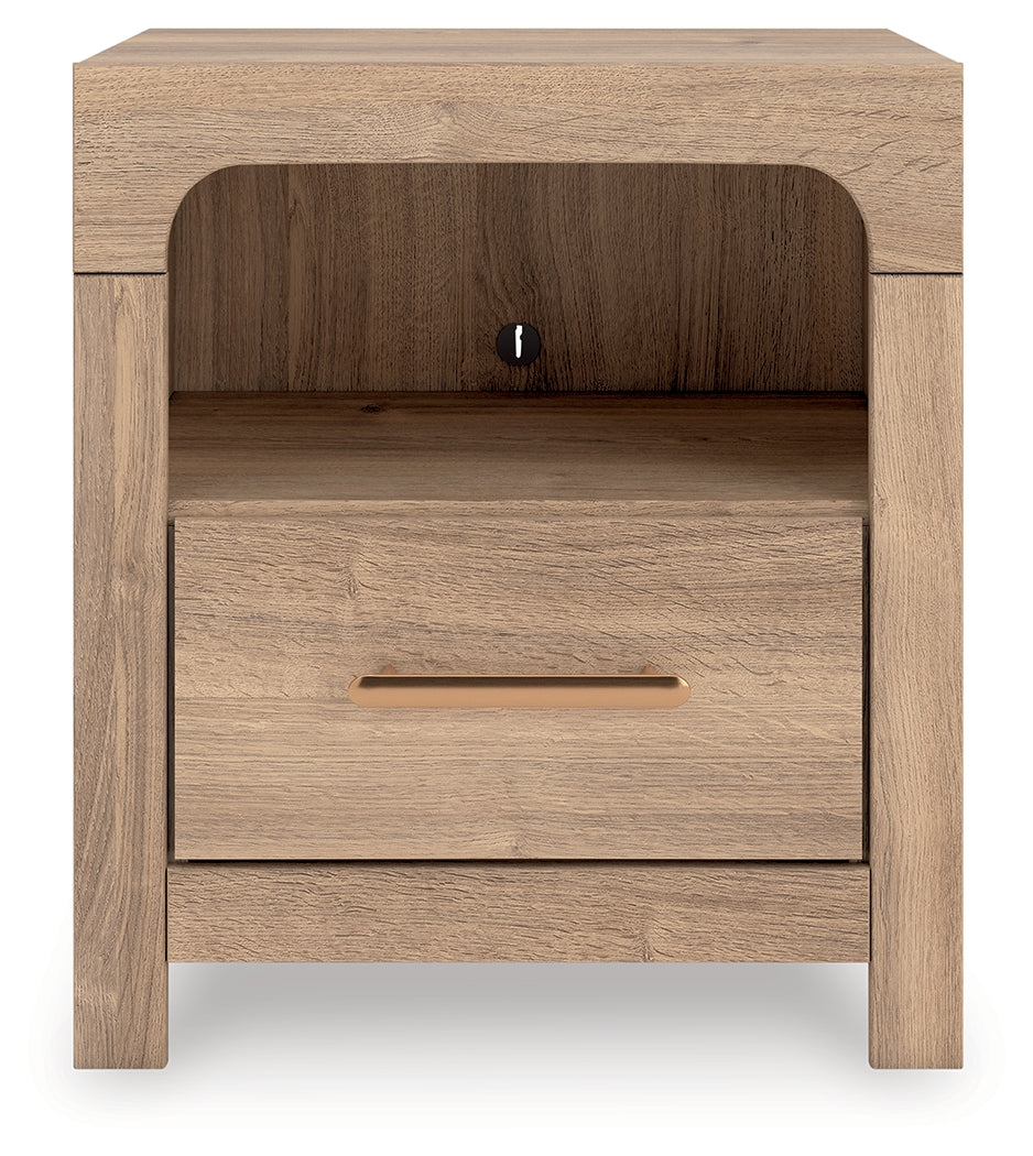 Leasing Furniture - Ashley Furniture - Kinlanni Bedroom - One Drawer Night Stand / Tan - PCB1360-91