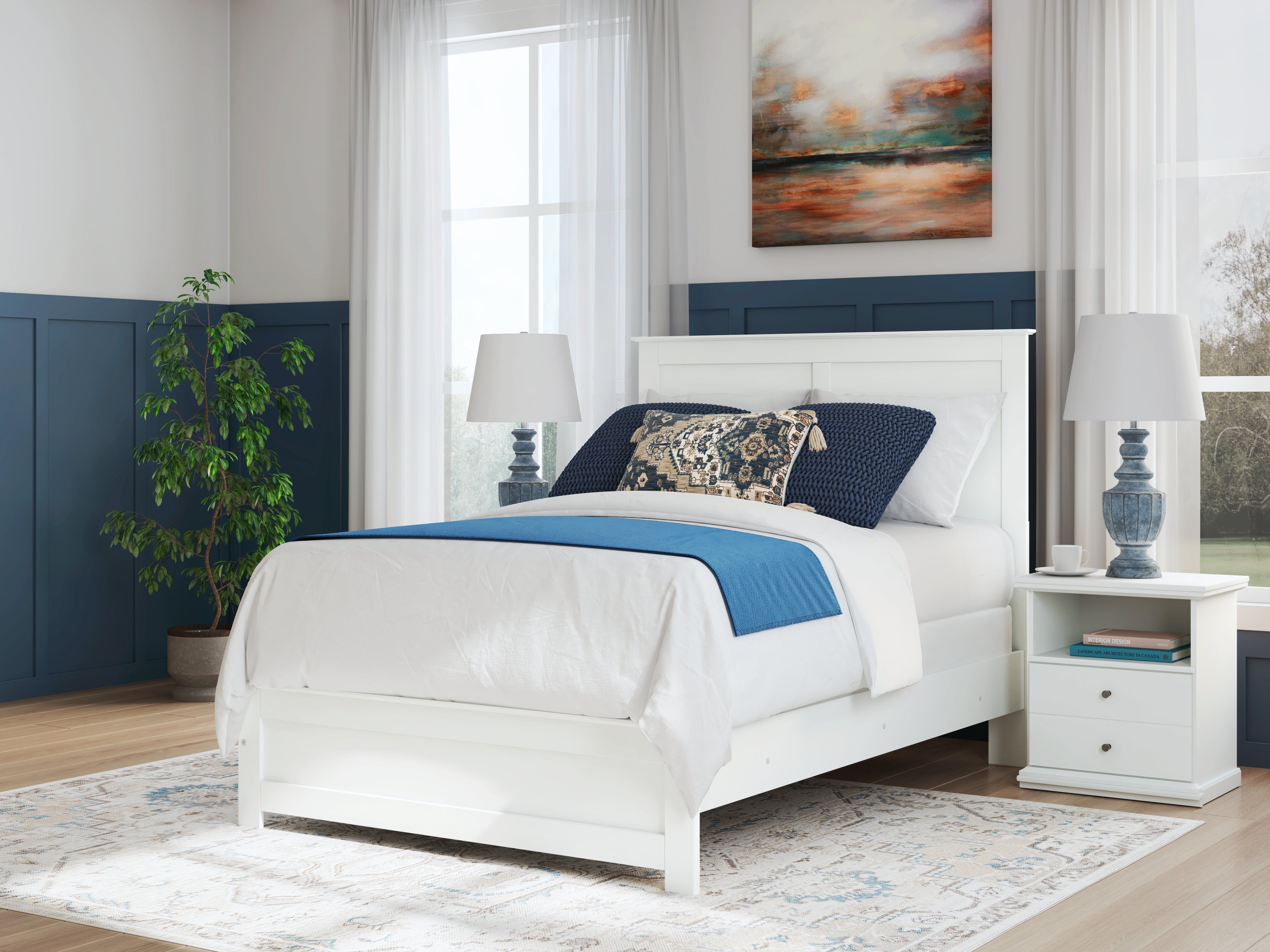 Leasing Furniture - Ashley Furniture - Bostwick Shoals Bedroom - Full Panel Bed / White - B139B42