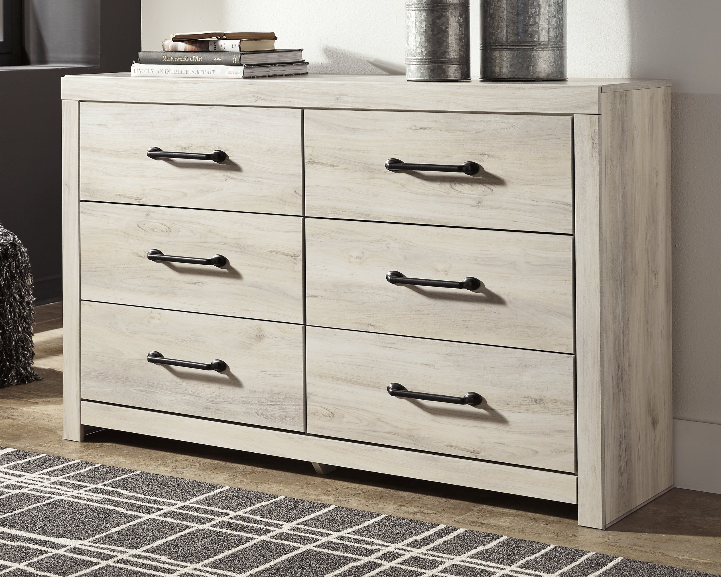 Leasing Furniture - Ashley Furniture - Cambeck Bedroom - Six Drawer Dresser / Whitewash - B192-31
