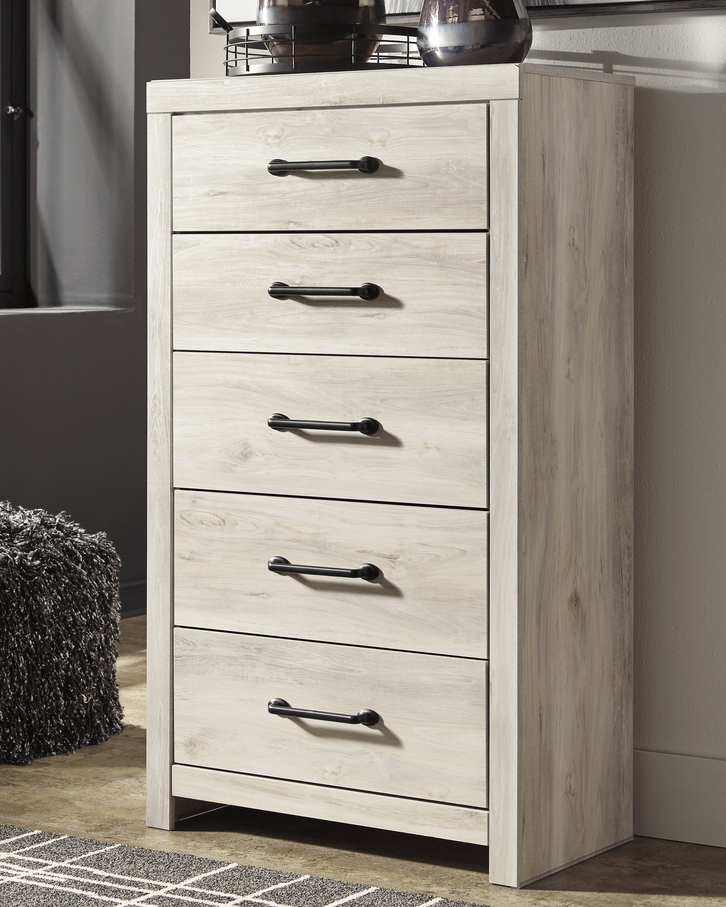Leasing Furniture - Ashley Furniture - Cambeck Bedroom - Full Panel Bed with 2 Storage Drawers / Whitewash - B192B33