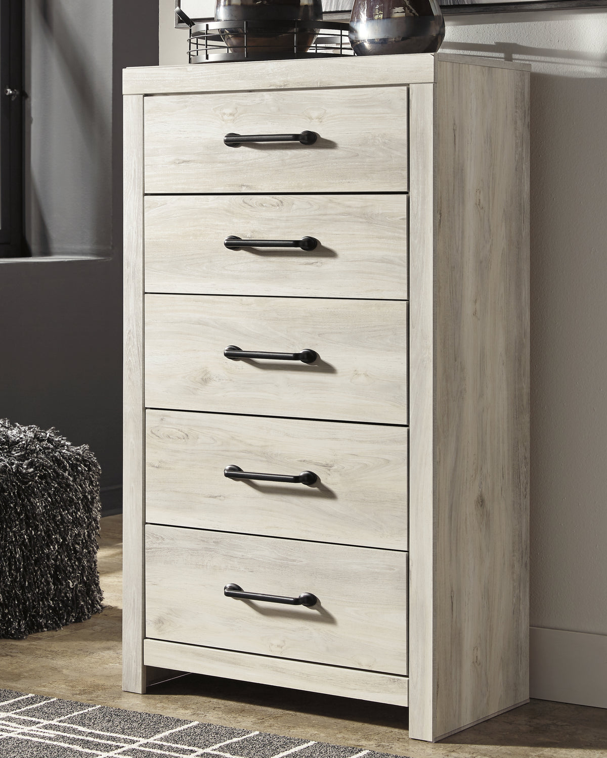 Leasing Furniture - Ashley Furniture - Cambeck Bedroom - Full Panel Bed with 2 Storage Drawers / Whitewash - B192B33