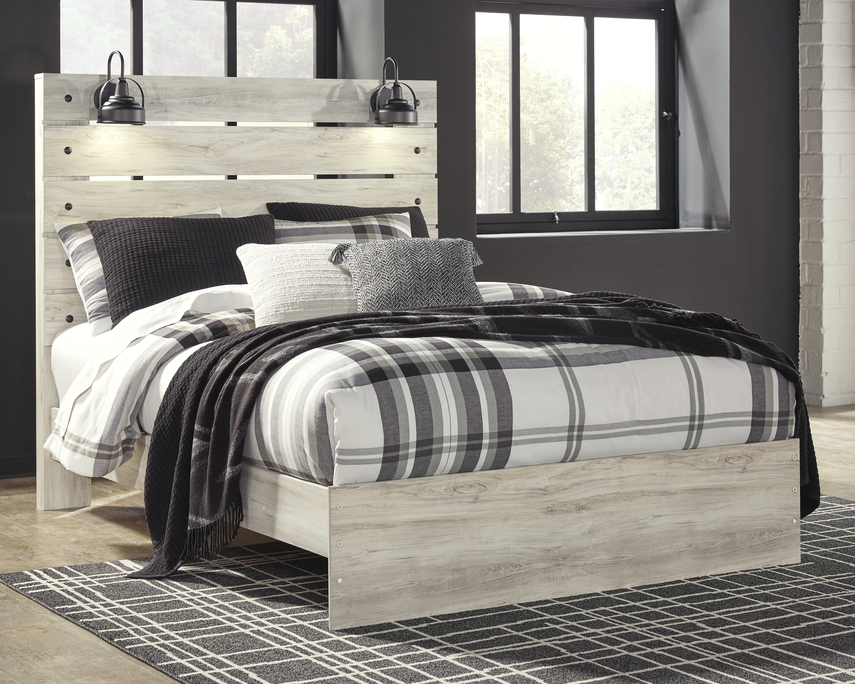 Leasing Furniture - Ashley Furniture - Cambeck Bedroom - Queen Panel Bed / Whitewash - B192B4