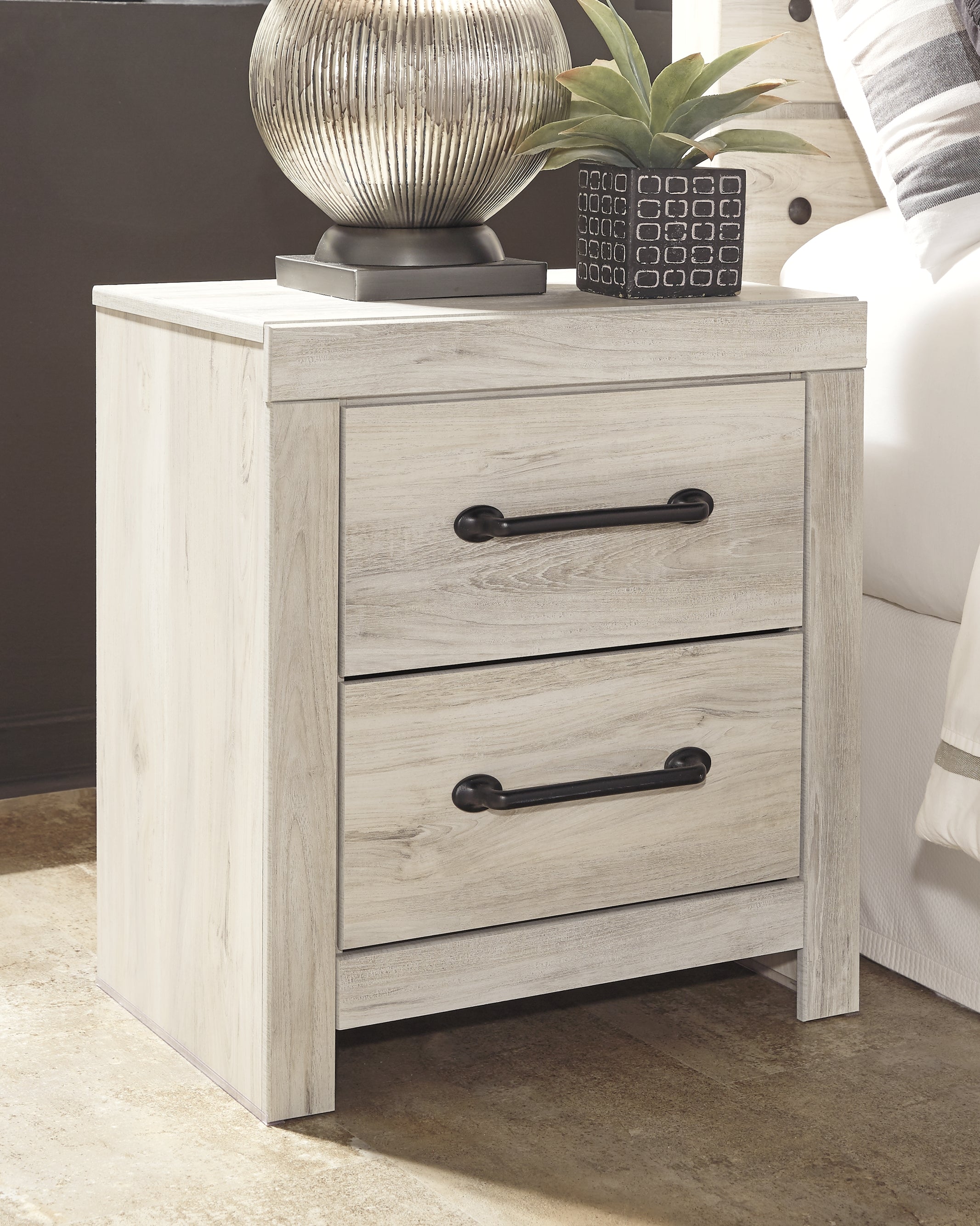 Leasing Furniture - Ashley Furniture - Cambeck Bedroom - Two Drawer Night Stand / Whitewash - B192-92