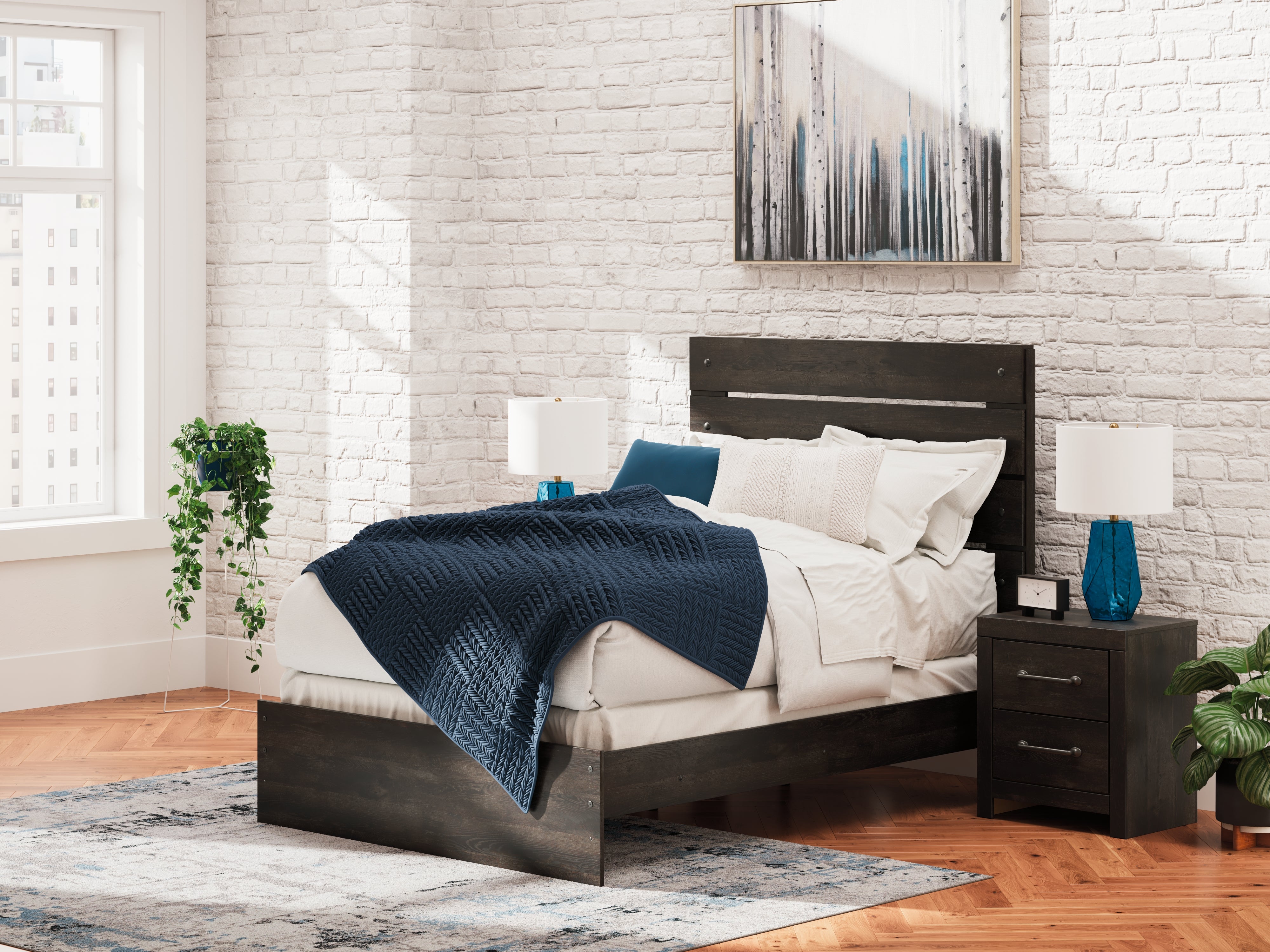 Leasing Furniture - Ashley Furniture - Hollivern Bedroom - Full Panel Bed / Dark Gray - PCB2108B12
