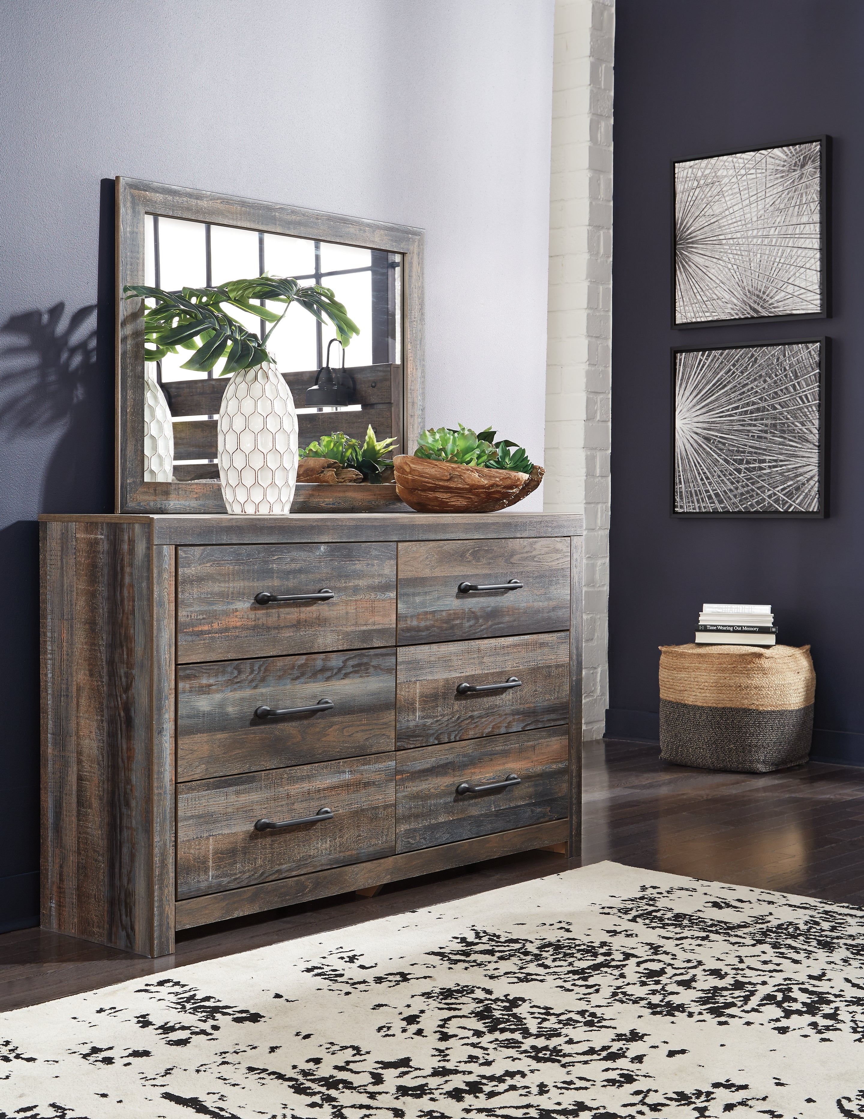 Leasing Furniture - Ashley Furniture - Drystan Bedroom - Dresser and Mirror / Multi - B211B1