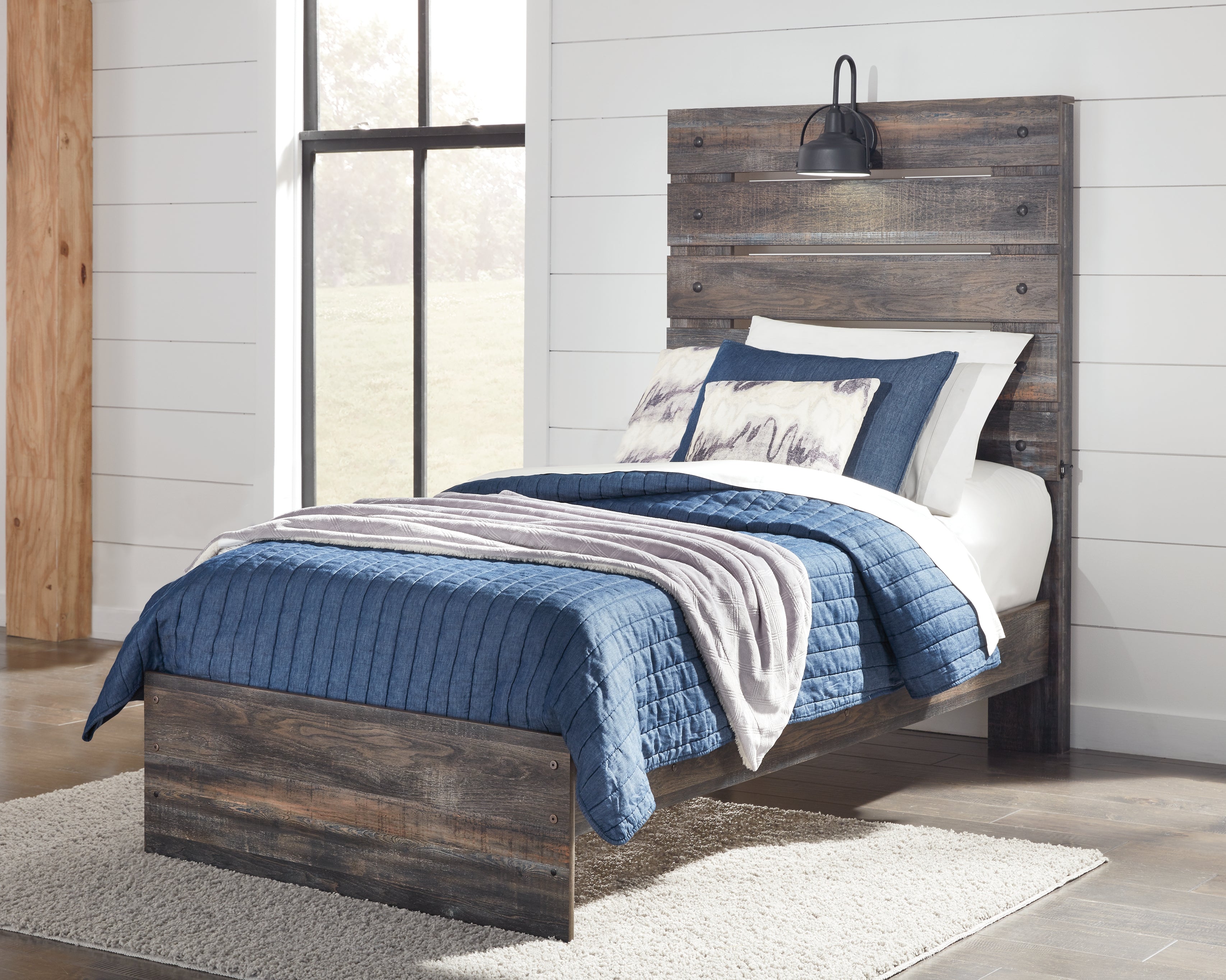 Leasing Furniture - Ashley Furniture - Drystan Bedroom - Twin Panel Bed / Multi - B211B2