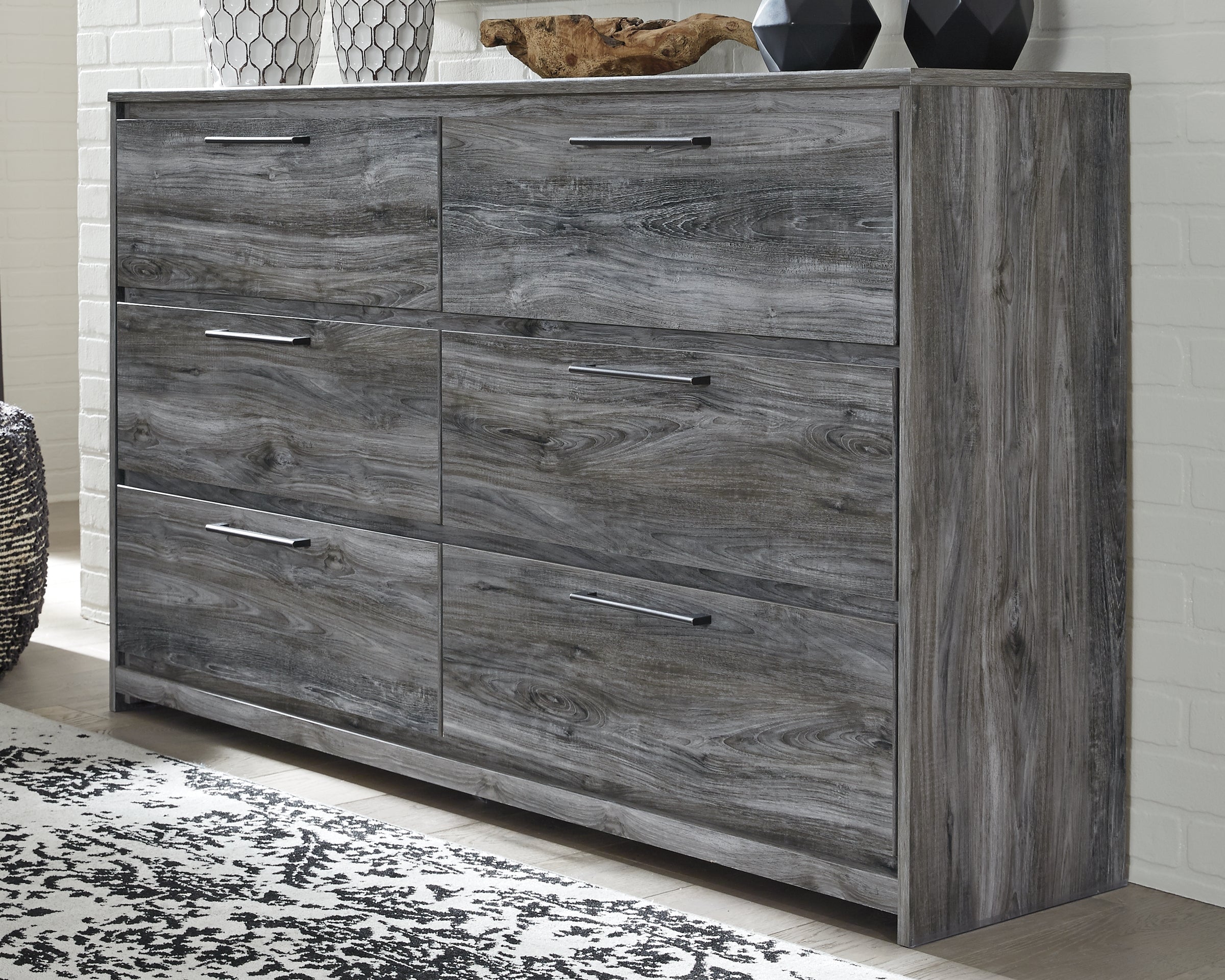 Leasing Furniture - Ashley Furniture - Baystorm Bedroom - Six Drawer Dresser / Gray - B221-31