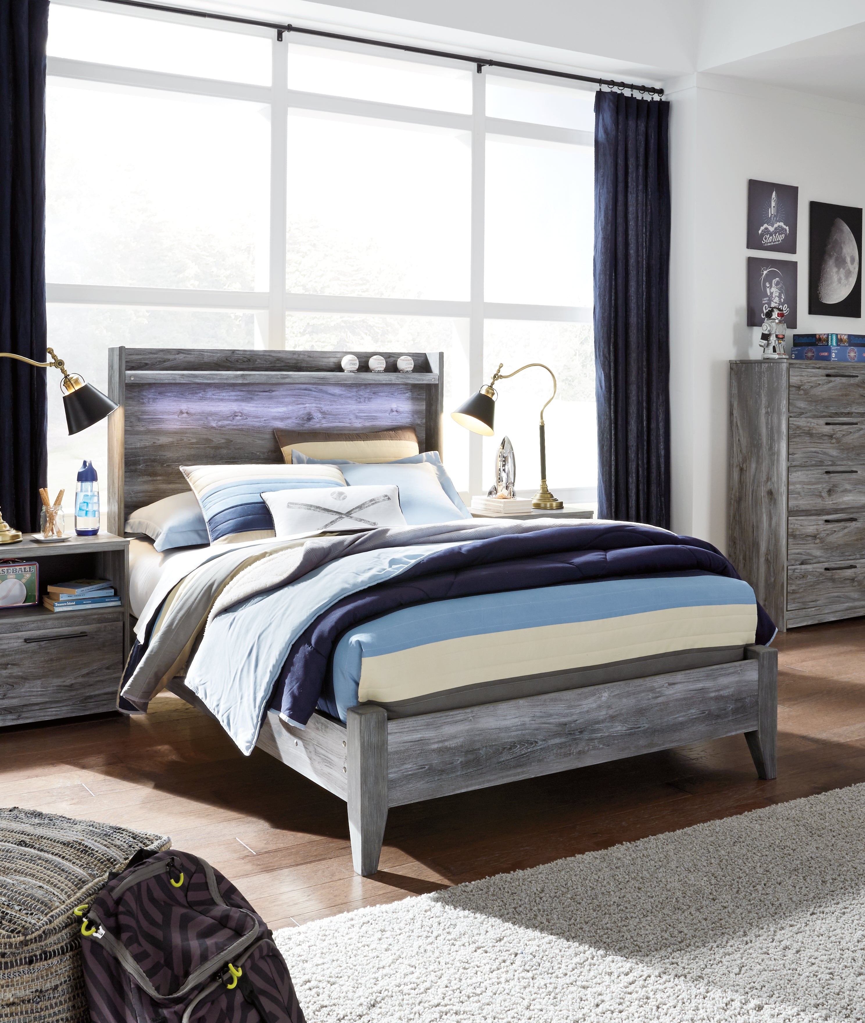 Leasing Furniture - Ashley Furniture - Baystorm Bedroom - Full Panel Bed / Gray - B221B21