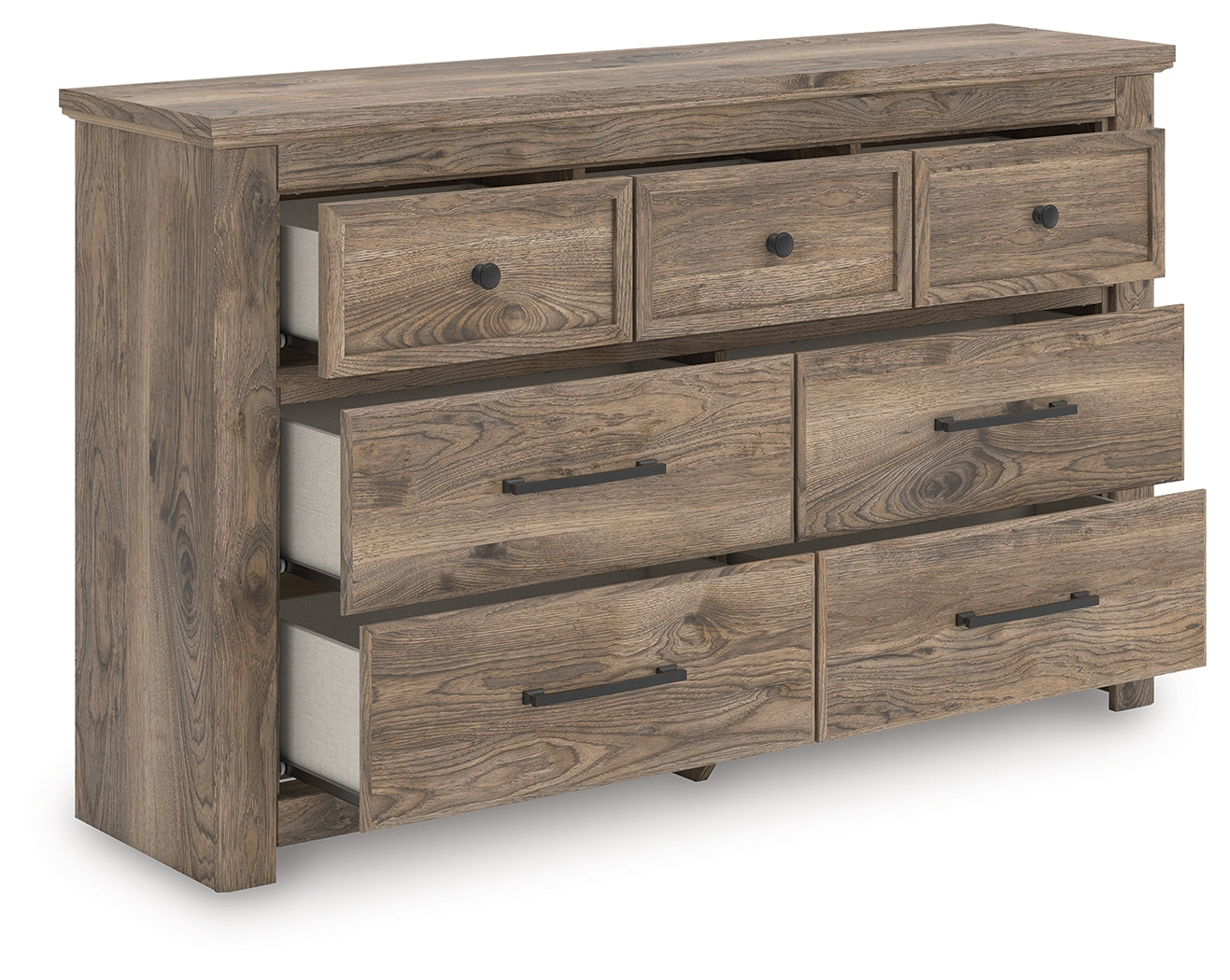 Leasing Furniture - Ashley Furniture - Rusticott Bedroom - Seven Drawer Dresser / Brown - PCB2260-31