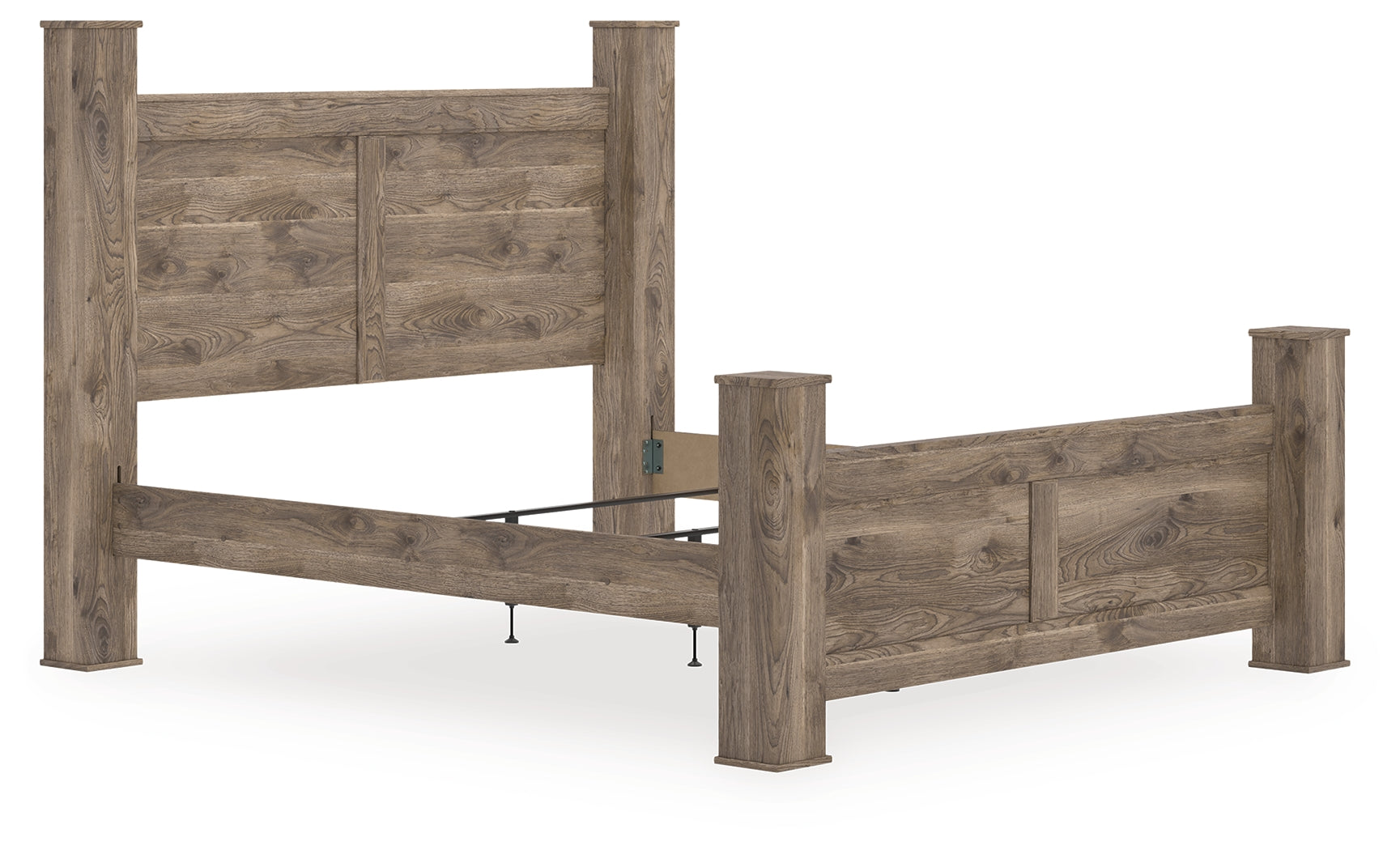 Leasing Furniture - Ashley Furniture - Rusticott Bedroom - King Poster Bed / Brown - PCB2260B7