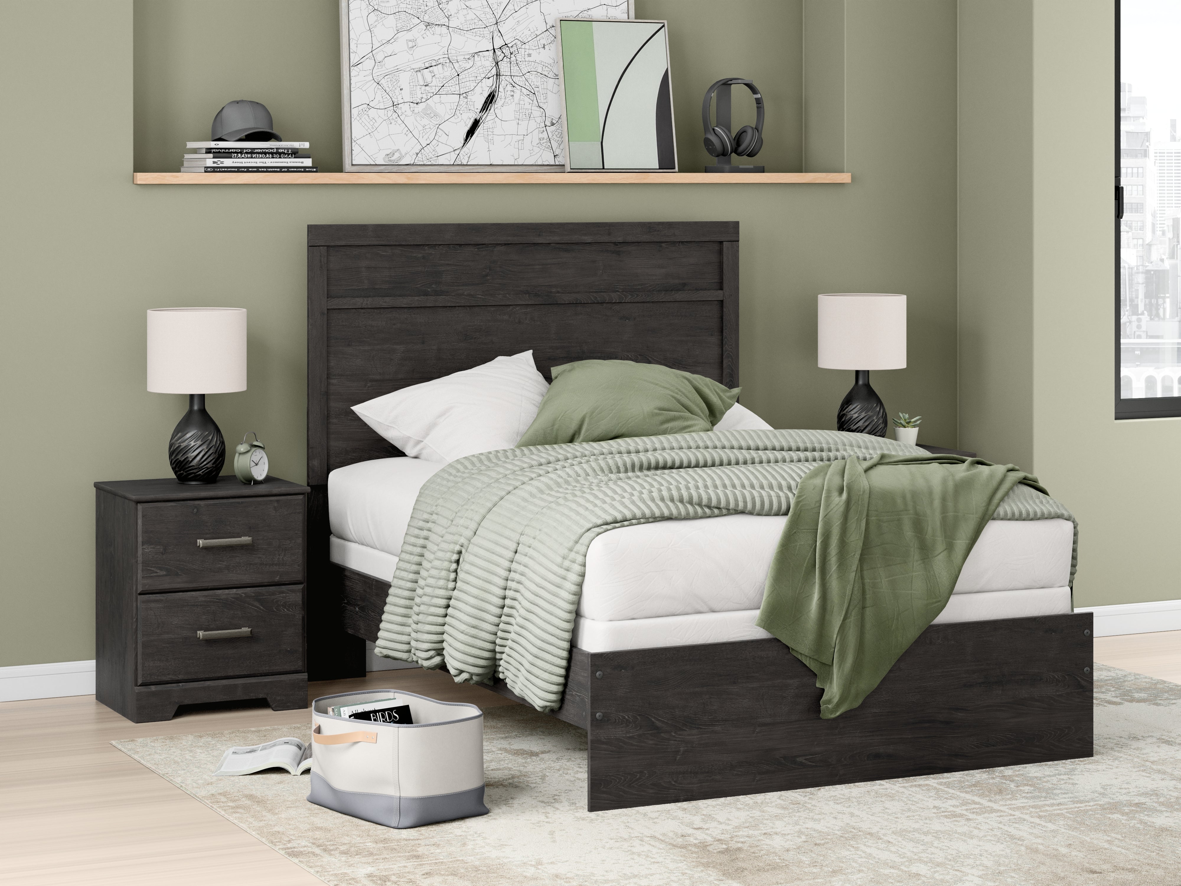 Leasing Furniture - Ashley Furniture - Belachime Bedroom - Full Panel Bed / Charcoal - B2589B5