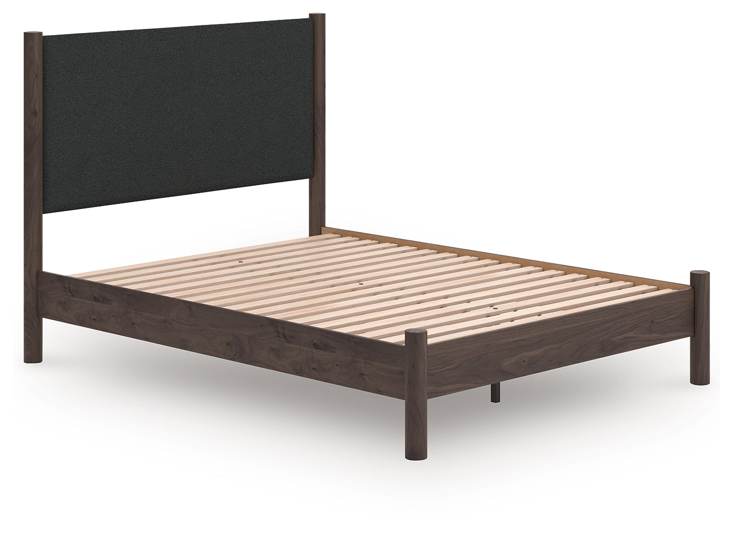 Leasing Furniture - Ashley Furniture - Pamytta Bedroom - Queen Upholstered Panel Platform Bed / Brown - PCB2614B12