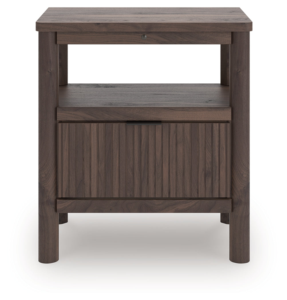 Leasing Furniture - Ashley Furniture - Pamytta Bedroom - One Drawer Night Stand / Brown - PCB2614-91