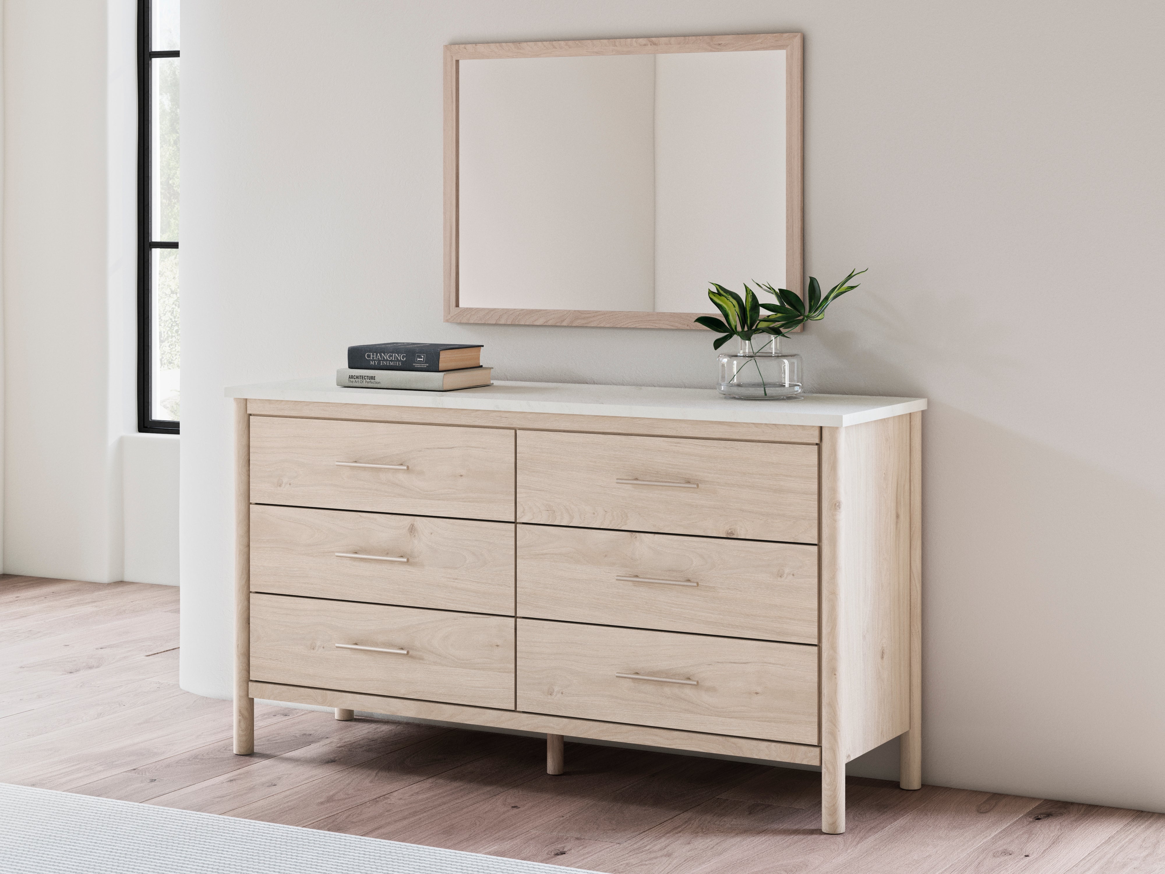 Leasing Furniture - Ashley Furniture - Cadmori Bedroom - Dresser and Mirror / Two-tone - B2615B1