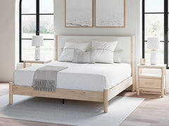 Leasing Furniture - Ashley Furniture - Cadmori Bedroom - King Upholstered Panel Bed / Black/White - B2616B8