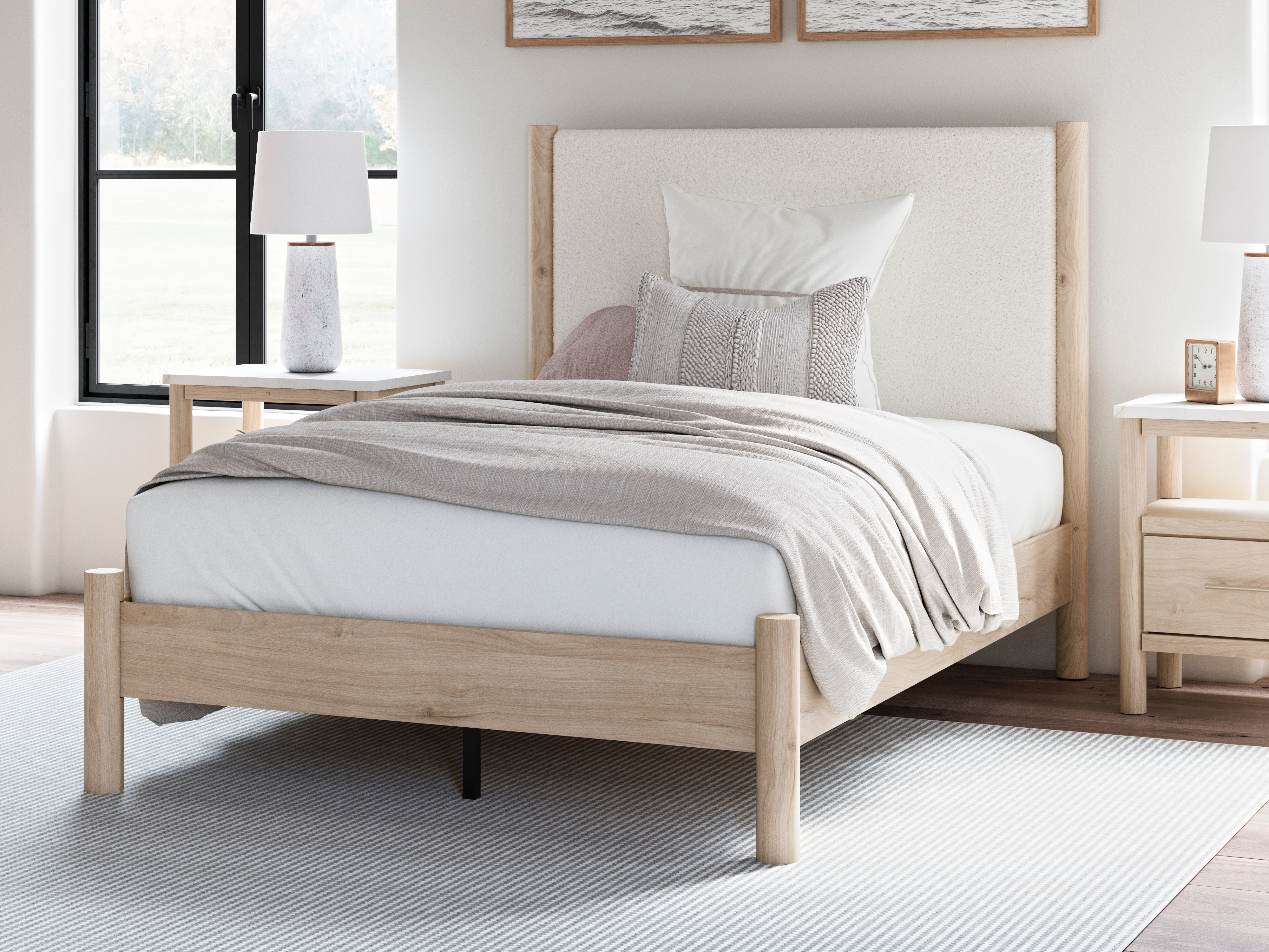 Leasing Furniture - Ashley Furniture - Cadmori Bedroom - Full Upholstered Panel Bed / Two-tone - B2615B8