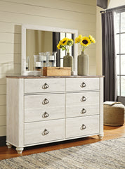 Leasing Furniture - Ashley Furniture - Willowton Bedroom - California King Panel Bed / Whitewash - B267B28